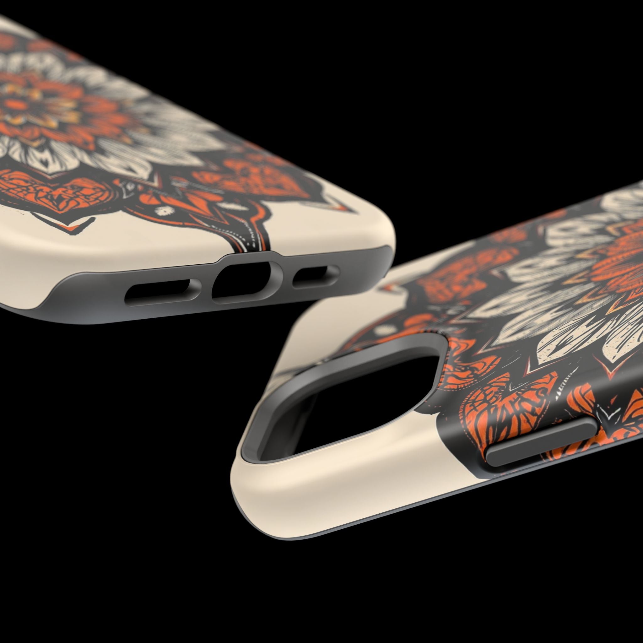 iPhone Burnt Orange And Sand Floral Mandala Slim Snap Cas Carry Case · iPhone Ca