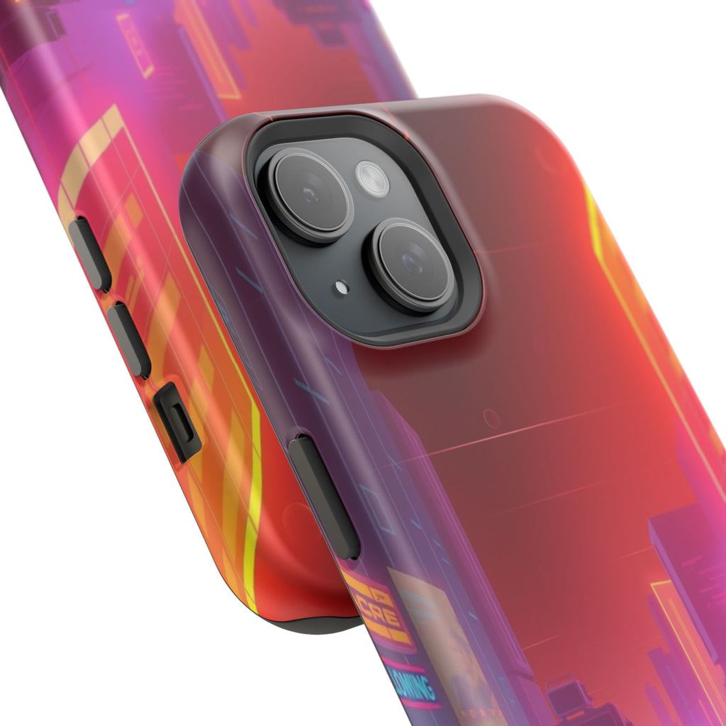 iPhone Dreamy 80s Grid Synthwave Design Slim Everyday Designer Case · iPhone Cas