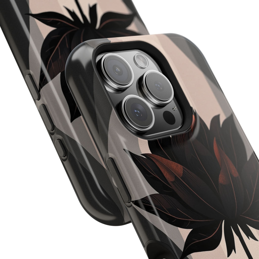 iPhone Charcoal And Copper Floral Silhouette Slim iPhone Everyday · iPhone Case