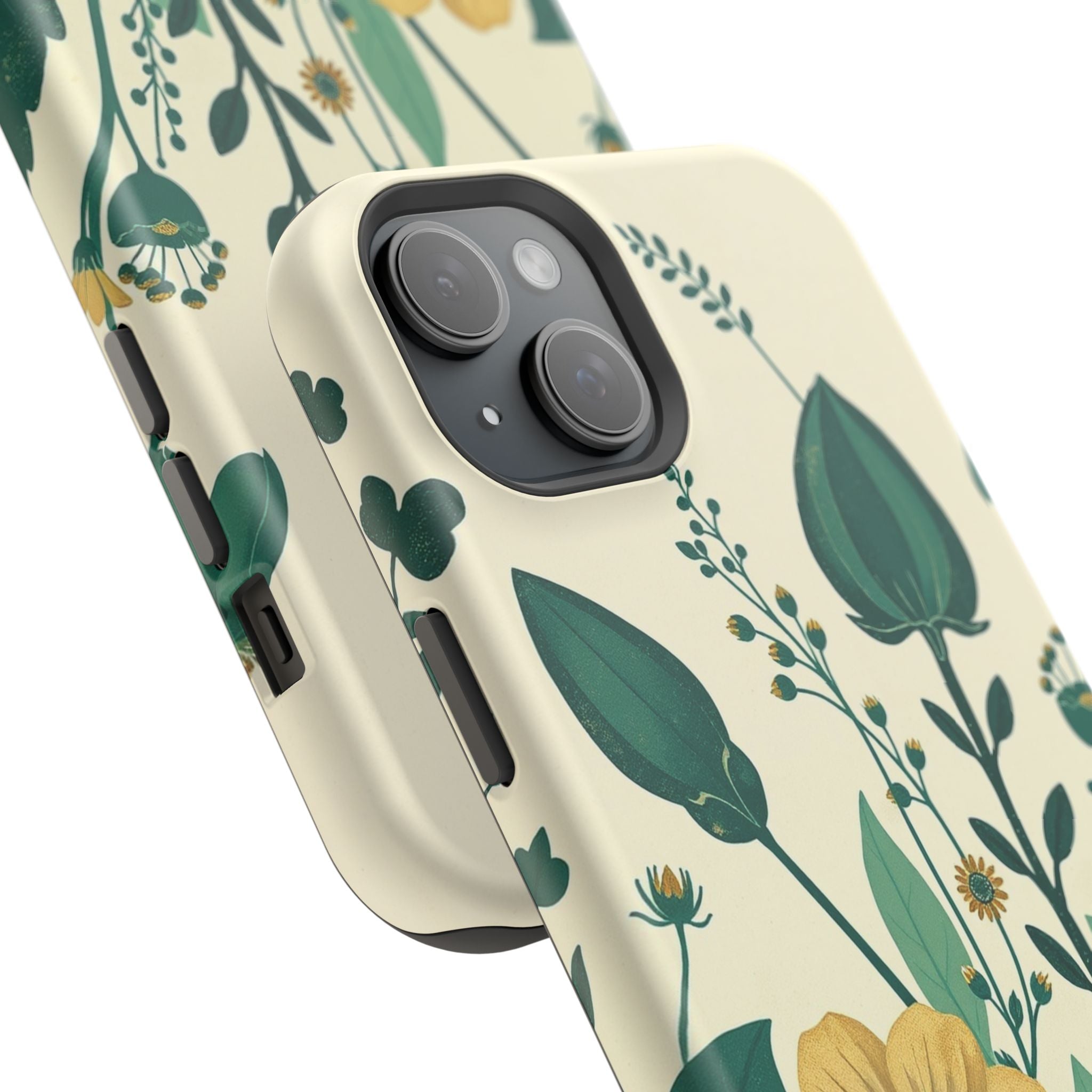 iPhone Emerald Green And Gold Pressed Botanicals Clean iPhone Minimal · iPhone C