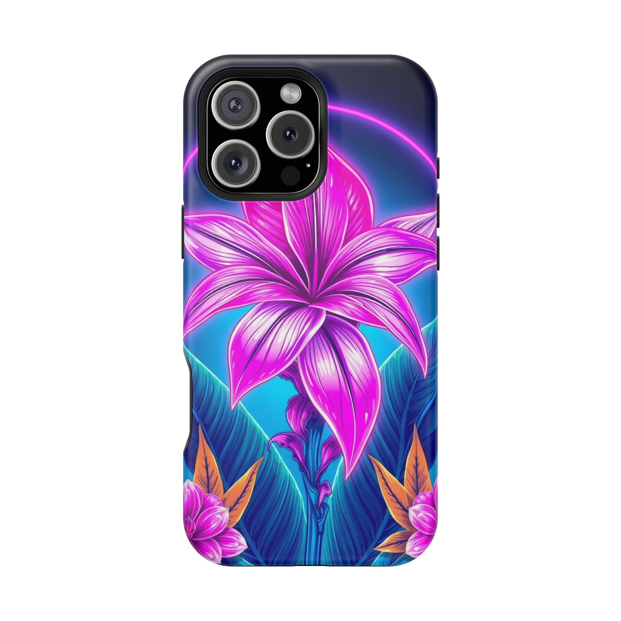 iPhone Tropical Bloom Neon Cyberpunk Slim Everyday Designer Case · iPhone Case