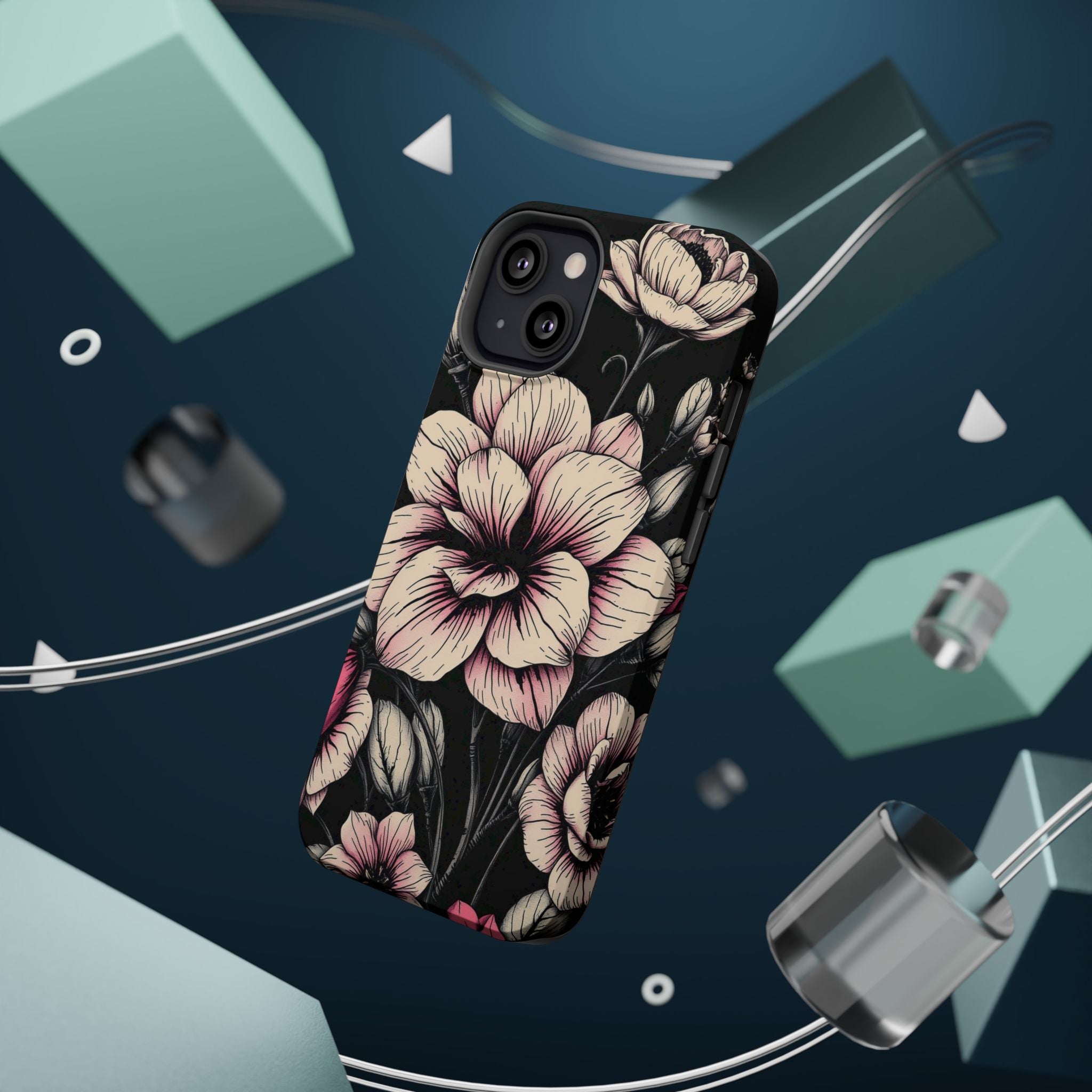 iPhone Floral Dark Academia Gothic Ink Slim Everyday Designer Case · iPhone Case