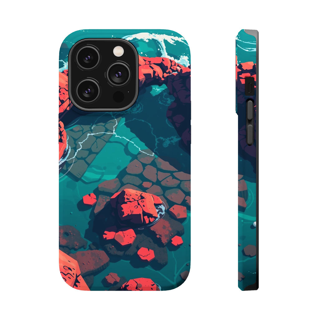 iPhone Tidal Pool Pixel Art -Bit Bold Modern Everyday Snap Case · iPhone Case