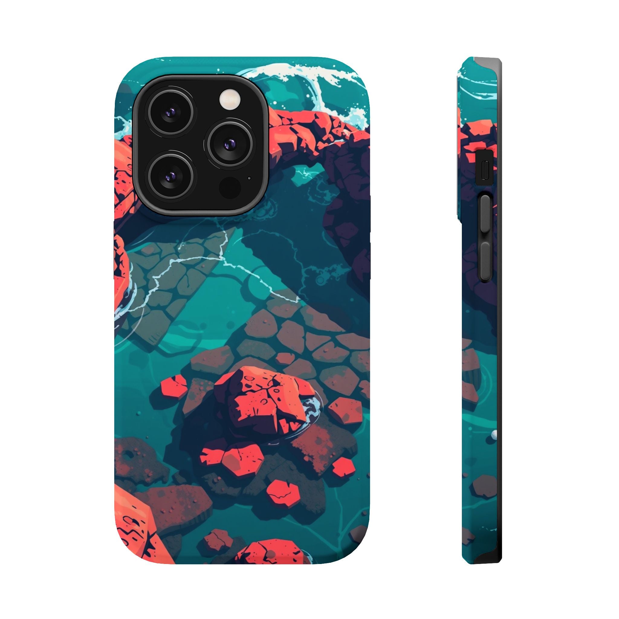 iPhone Tidal Pool Pixel Art -Bit Bold Modern Everyday Snap Case · iPhone Case