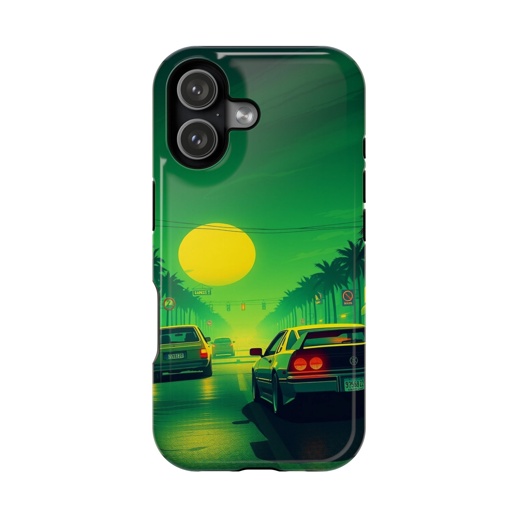 iPhone Dreamy Sunset Drive 80s Design Slim Everyday Designer Case · iPhone Case
