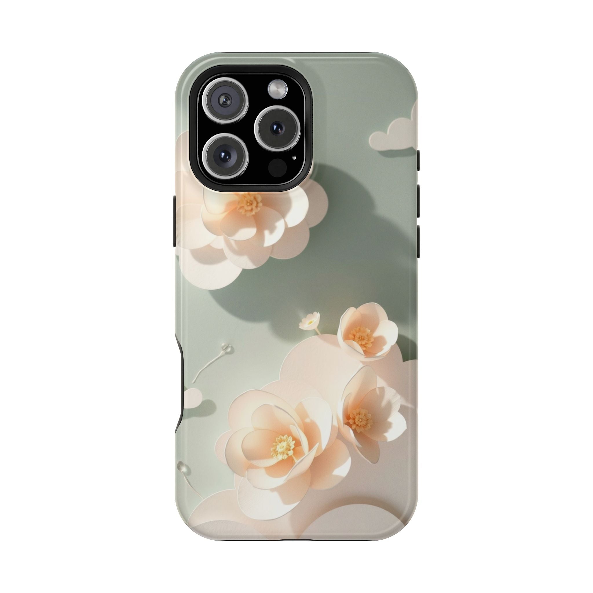 iPhone Sage And Ivory Pastel Floral Cloud Slim iPhone Everyday Designer · iPhone