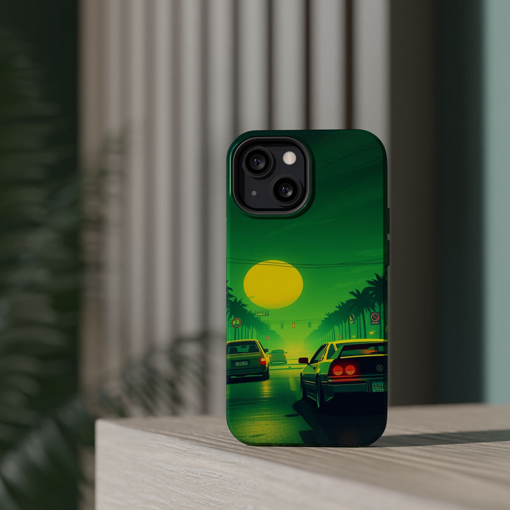 iPhone Dreamy Sunset Drive 80s Design Slim Everyday Designer Case · iPhone Case