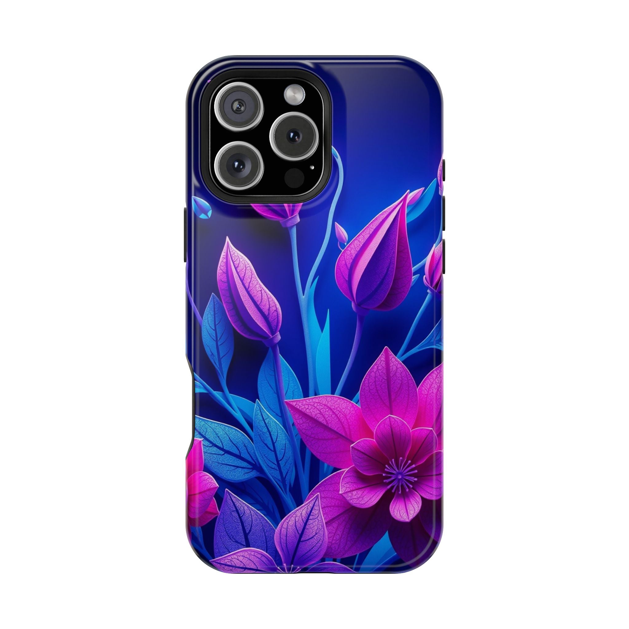 iPhone Neon Floral Paper Cut Art Bold Modern Everyday Snap Case · iPhone Case