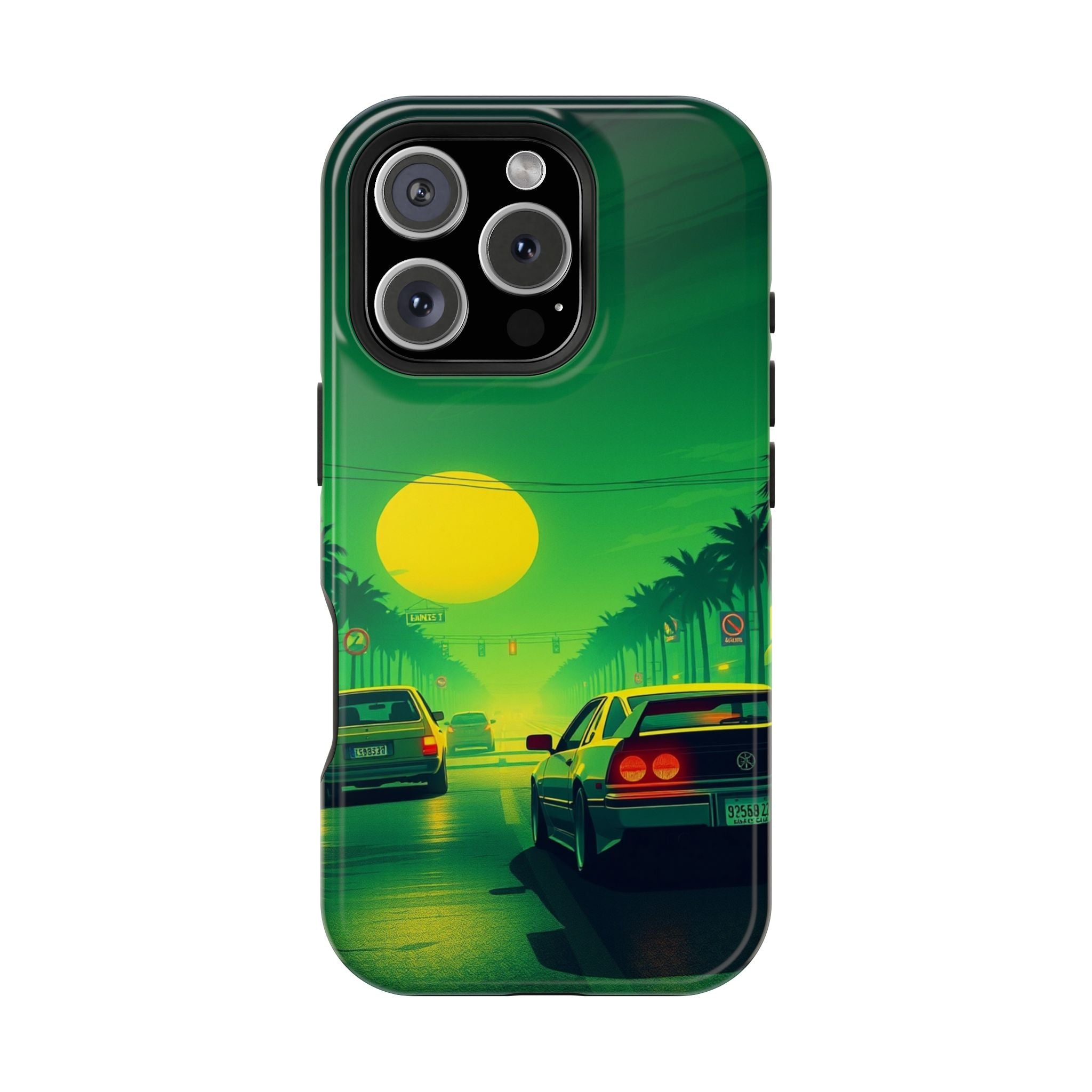 iPhone Dreamy Sunset Drive 80s Design Slim Everyday Designer Case · iPhone Case