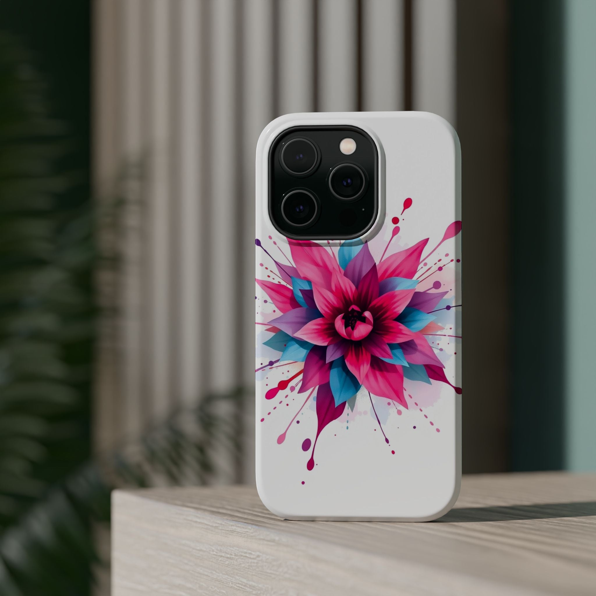iPhone Floral Watercolor Splash Electric Art Slim iPhone Everyday · iPhone Case