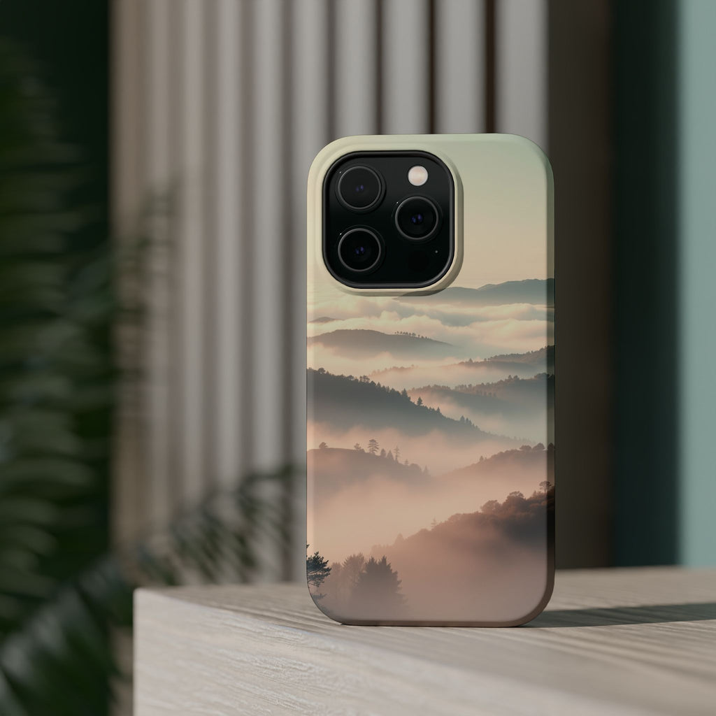 iPhone Mint And Blush Fog Rolling Over Hills Slim iPhone Everyday · iPhone Case