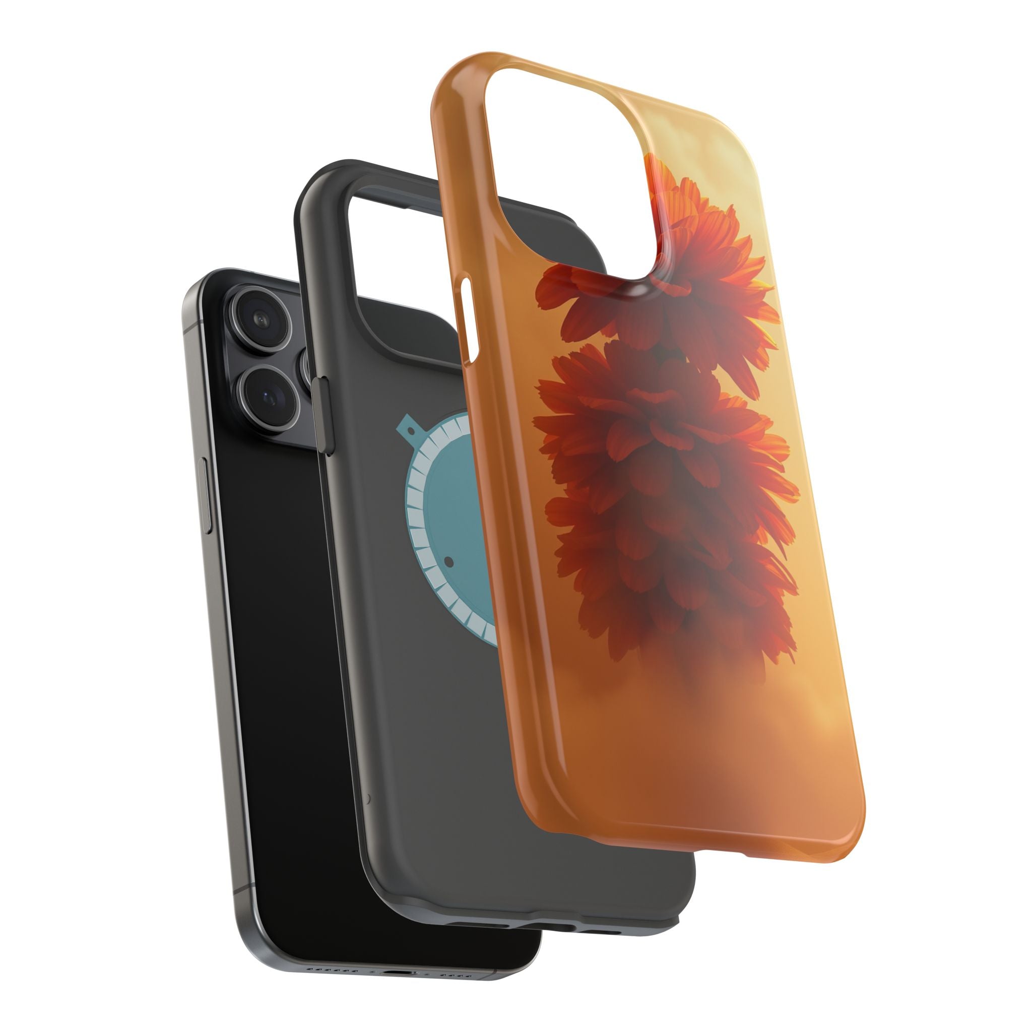 iPhone Ranunculus Stack 3D Digital Bold Modern Everyday Snap Case · iPhone Case