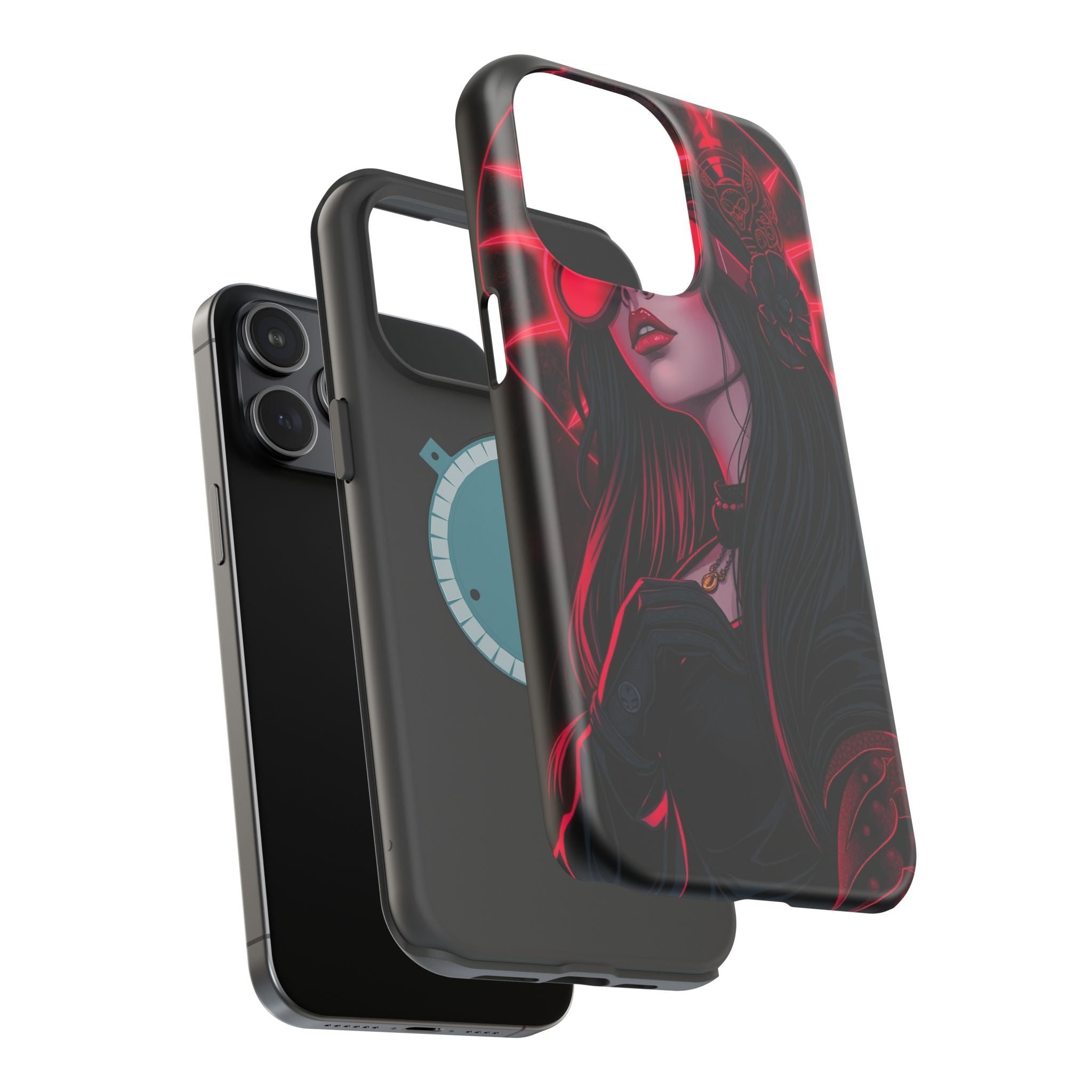 iPhone Black And Crimson Art Nouveau Female Slim Everyday Designer Case · iPhone
