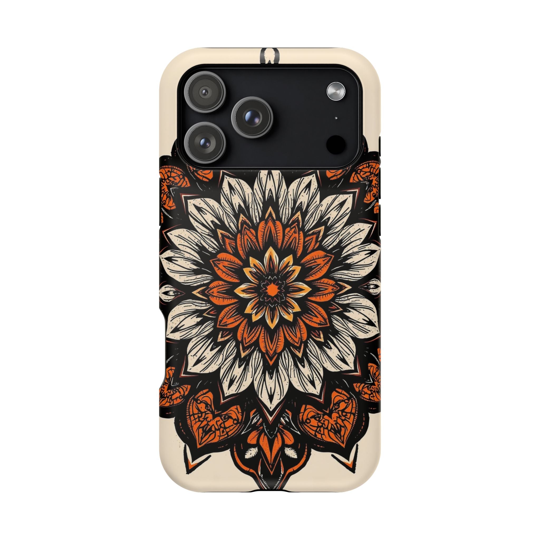 iPhone Burnt Orange And Sand Floral Mandala Slim Snap Cas Carry Case · iPhone Ca