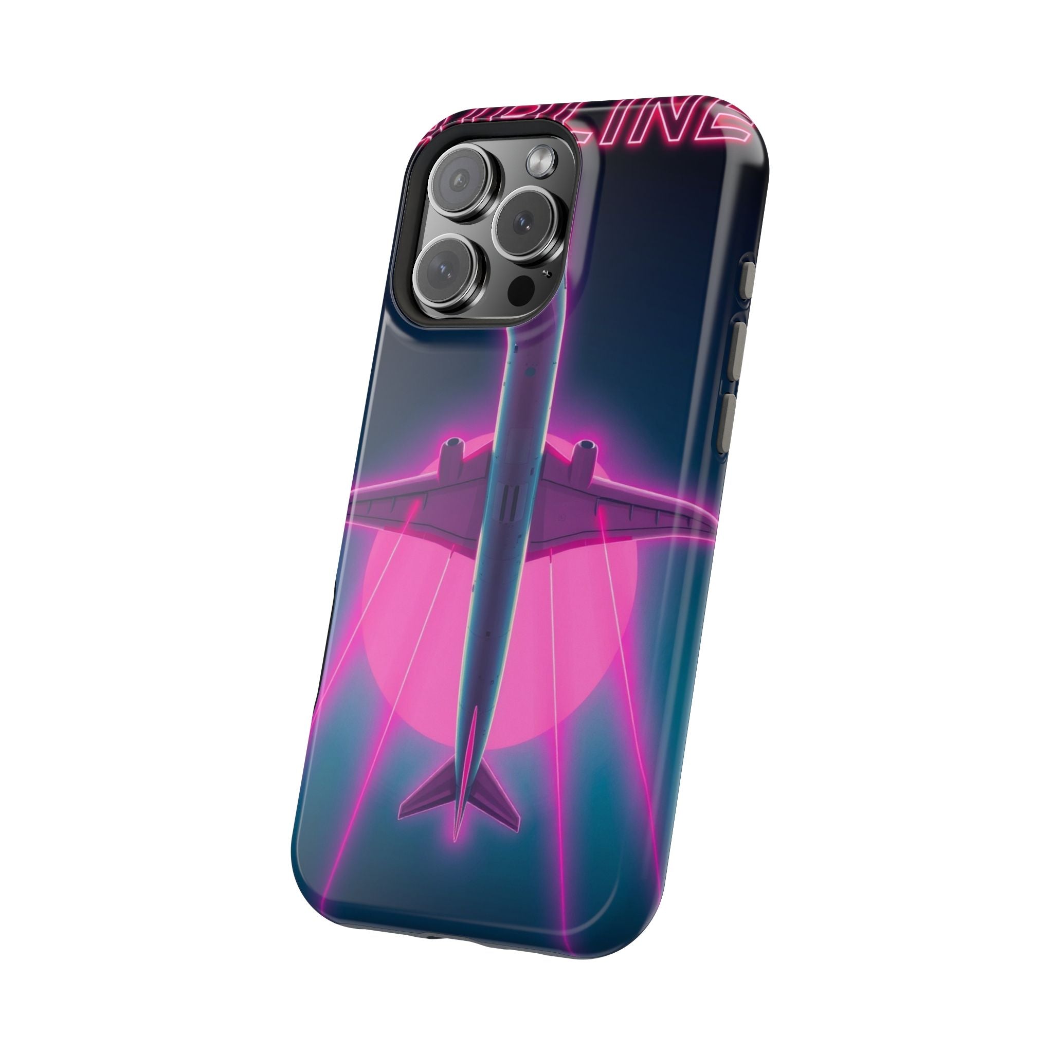 iPhone Cyan And Magenta Retro Airline Poster Slim Everyday Designer Case · iPhon