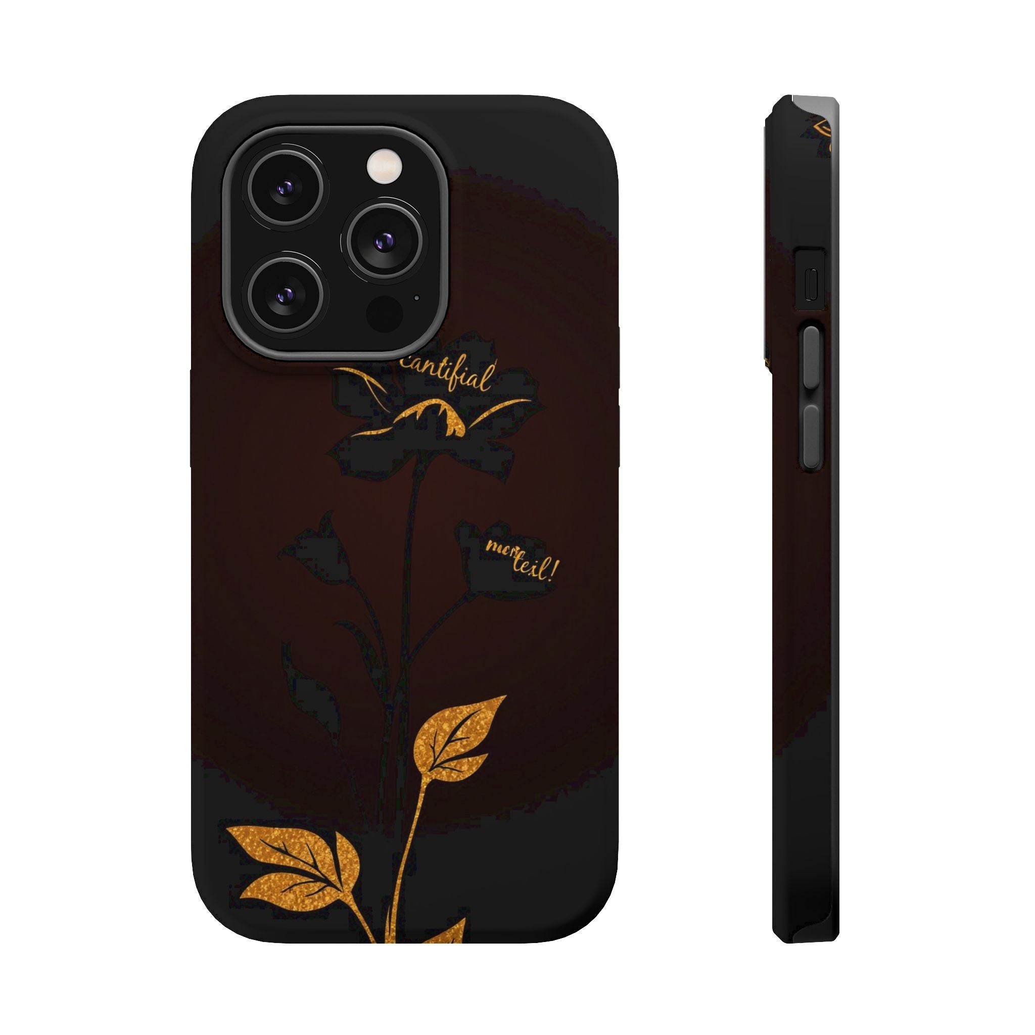 iPhone Earthy Floral Silhouette Design Slim Everyday Designer Case · iPhone Case