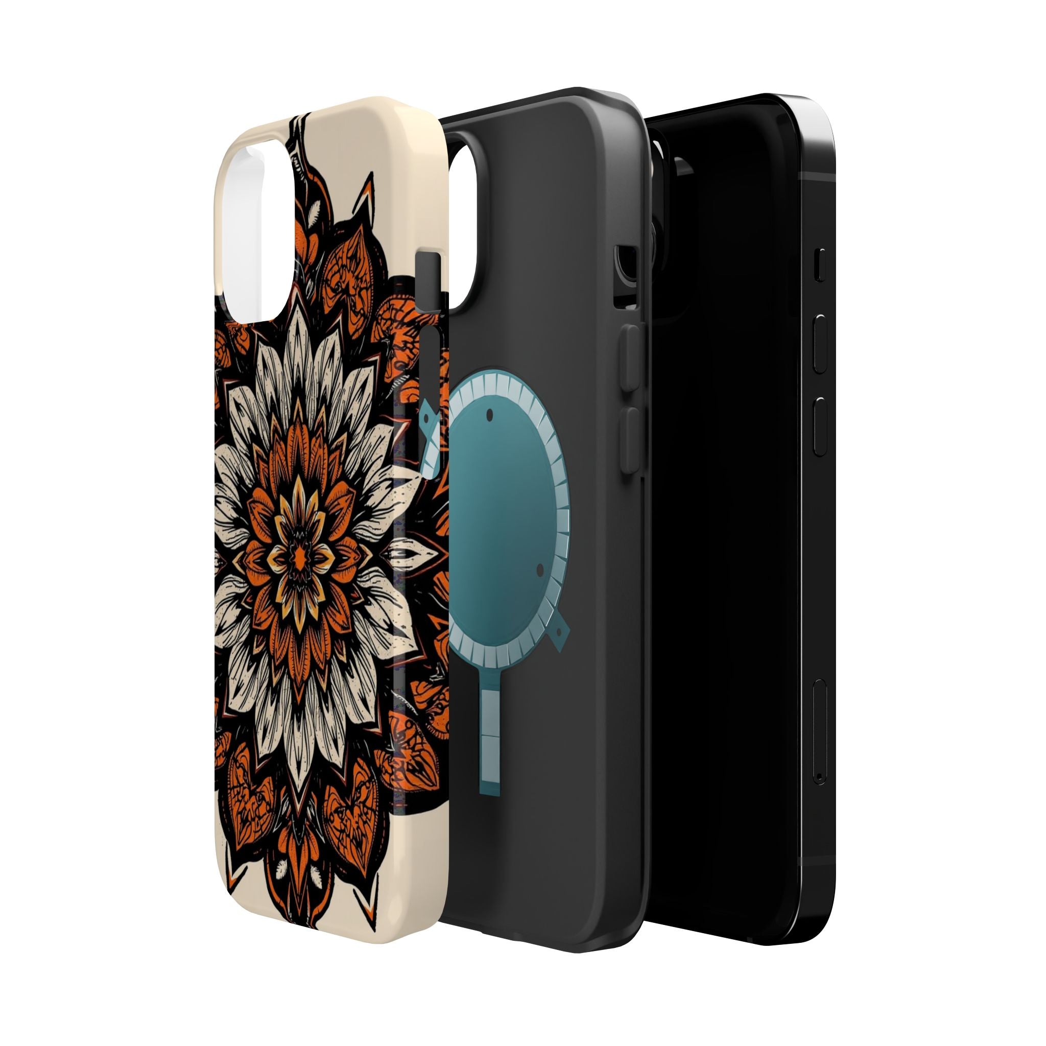 iPhone Burnt Orange And Sand Floral Mandala Slim Snap Cas Carry Case · iPhone Ca