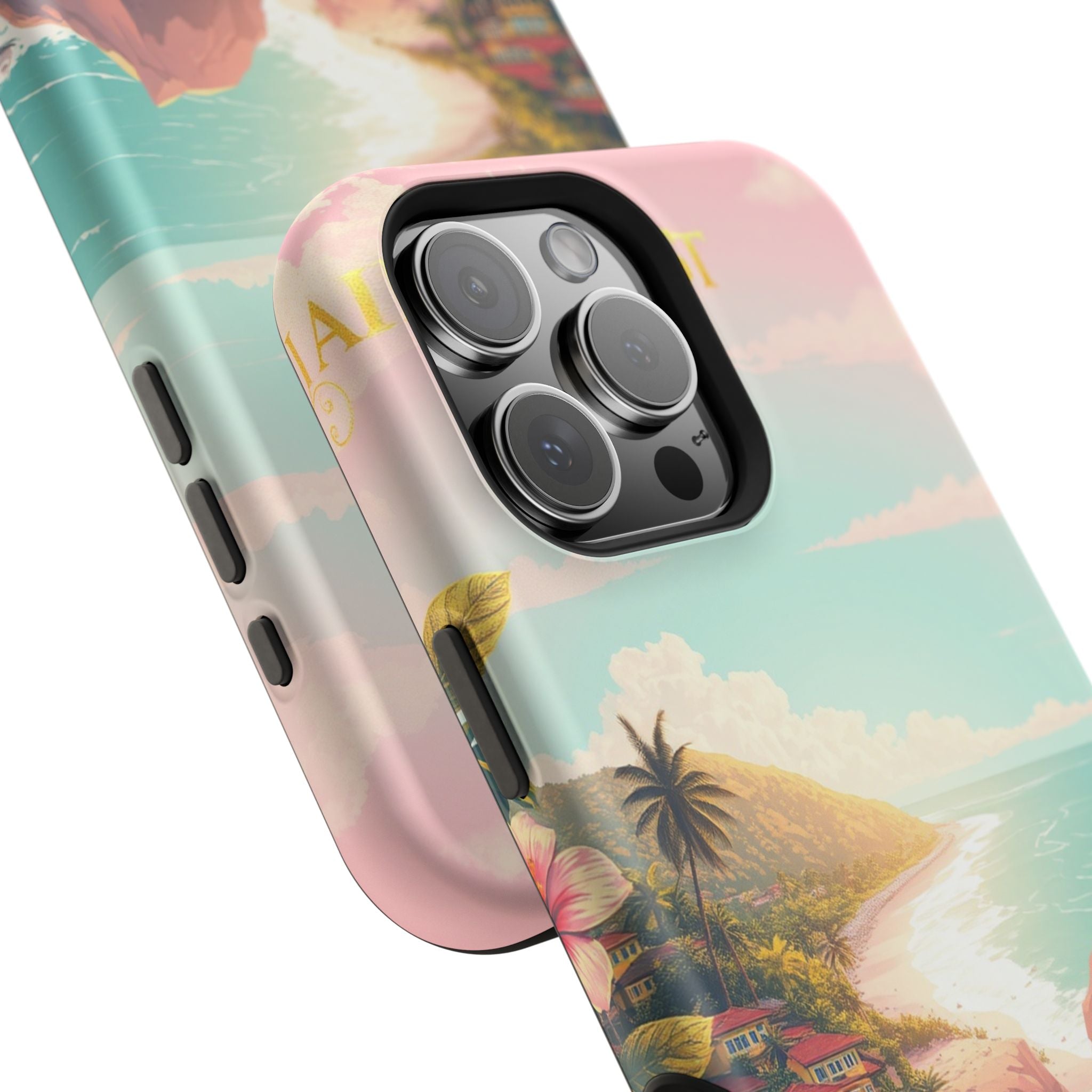 iPhone Mint And Blush Hibiscus Coast Slim Everyday iPhone 14 Designer · iPhone C