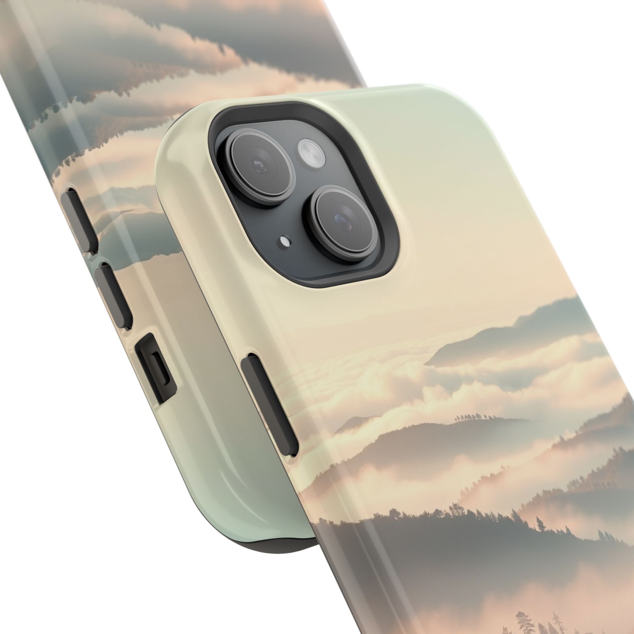 iPhone Mint And Blush Fog Rolling Over Hills Slim iPhone Everyday · iPhone Case