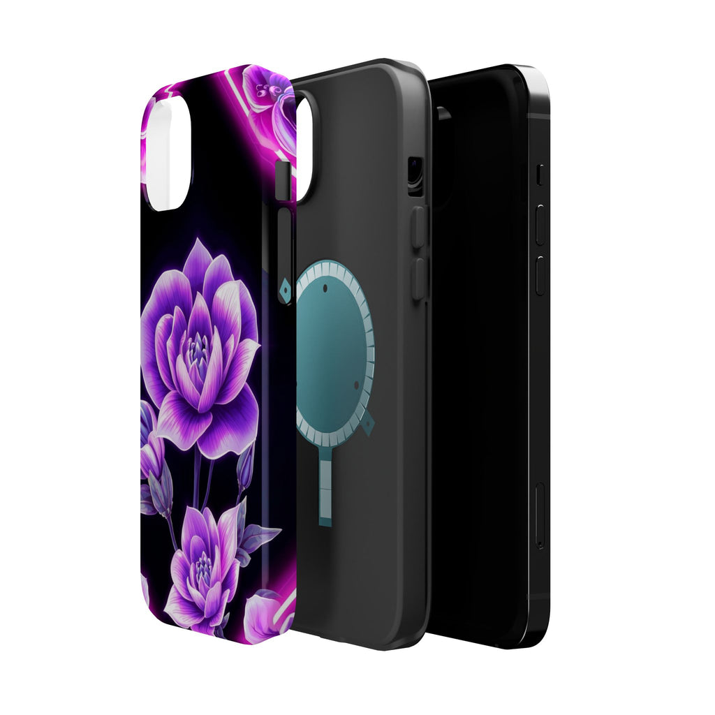 iPhone Floral Ombre Neon Cyberpunk Bold Modern Everyday Snap Case · iPhone Case
