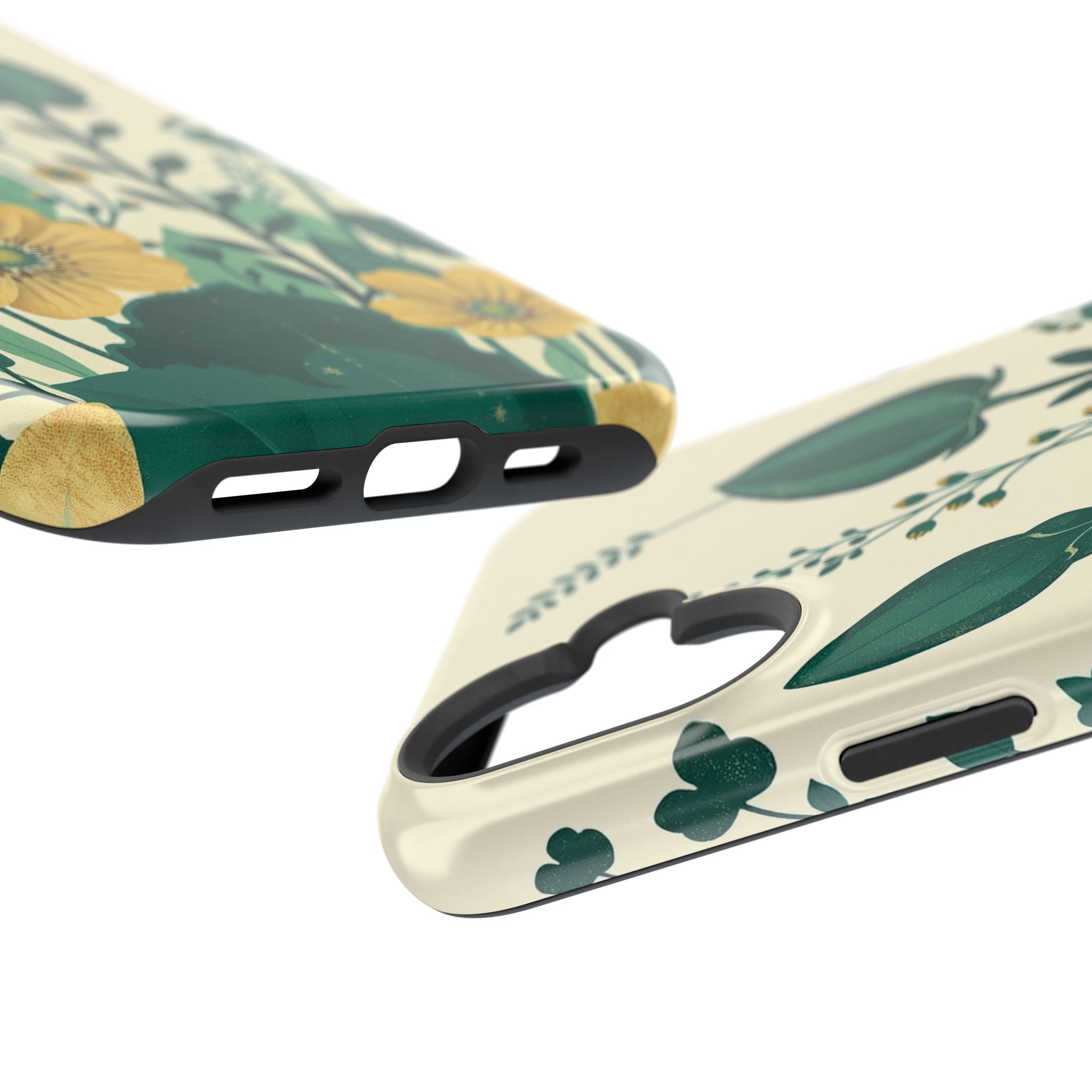 iPhone Emerald Green And Gold Pressed Botanicals Clean iPhone Minimal · iPhone C