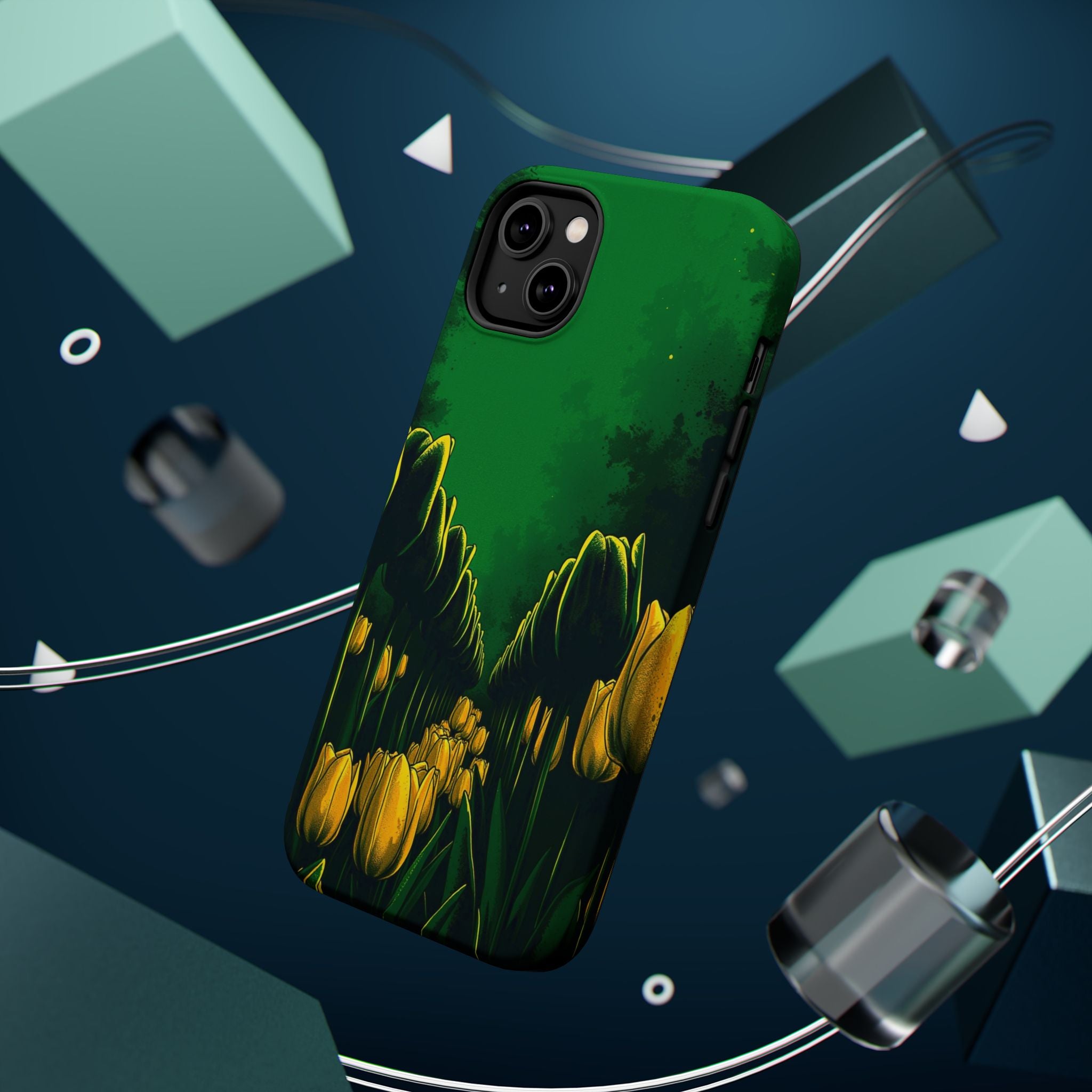 iPhone Tulip Row Emerald Green And Gold Slim Snap Case · iPhone Case