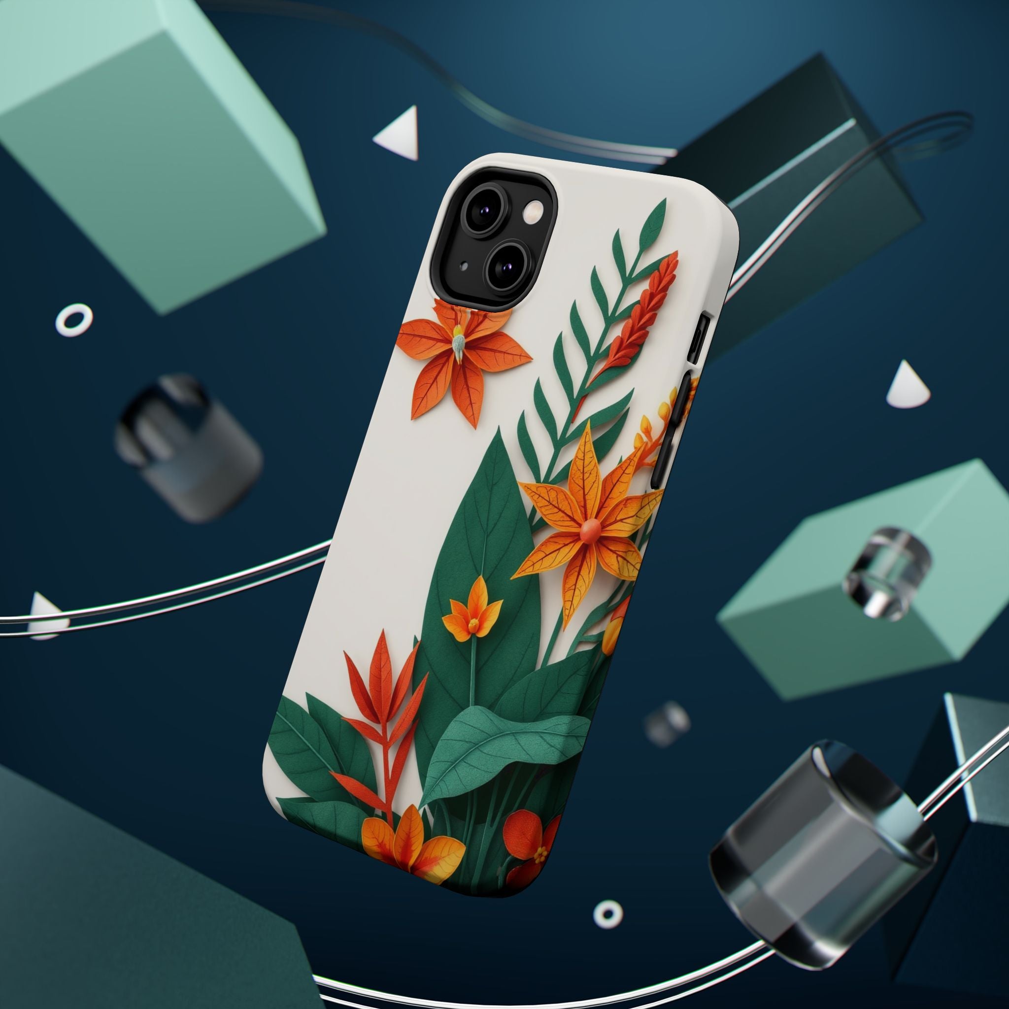 iPhone Jungle Floral Paper Cut Art Bold Modern Everyday Snap Case · iPhone Case