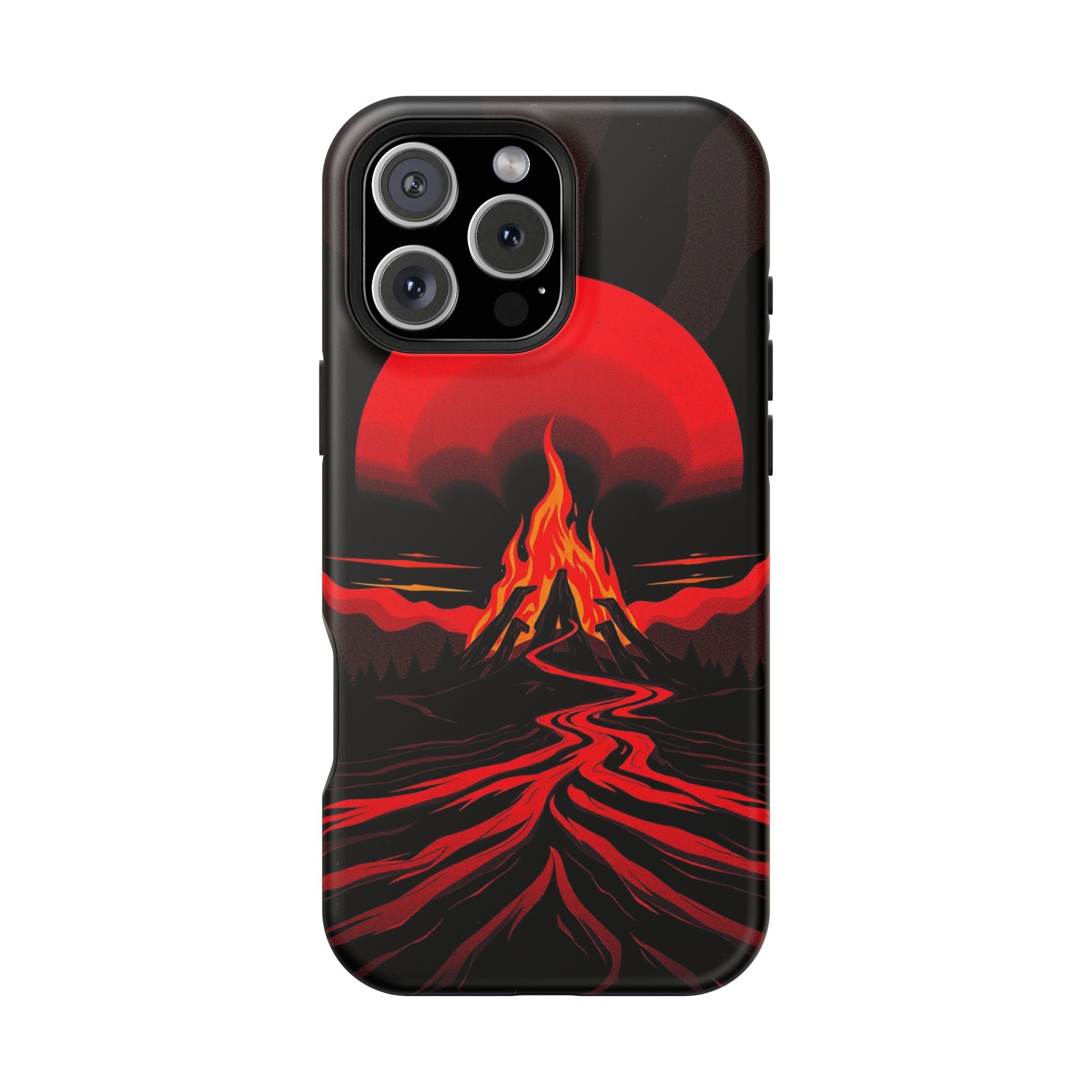 iPhone Black And Crimson Wildfire Glow Slim Everyday Designer Case · iPhone Case