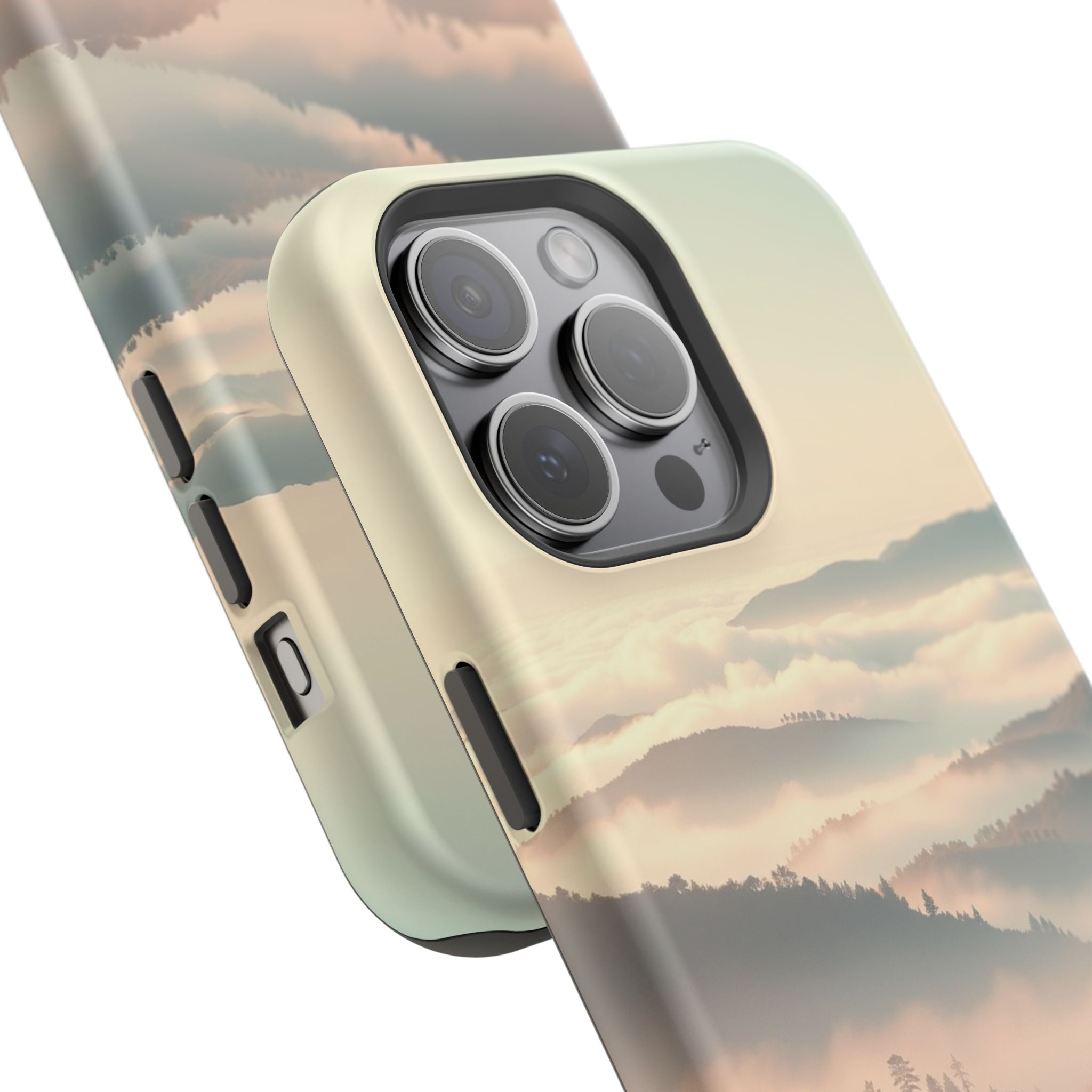 iPhone Mint And Blush Fog Rolling Over Hills Slim iPhone Everyday · iPhone Case