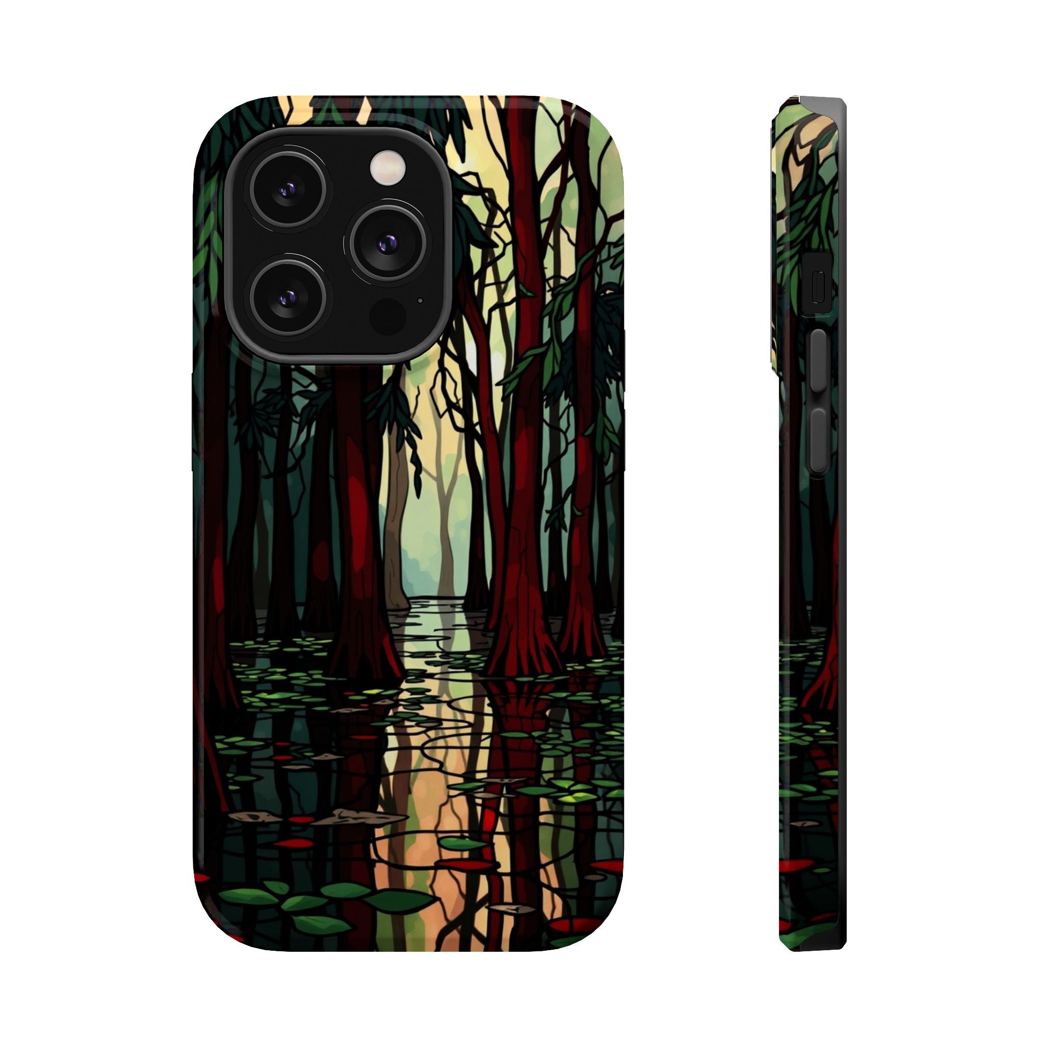 iPhone Black And Crimson Cypress Swamp Slim Everyday Designer Case · iPhone Case