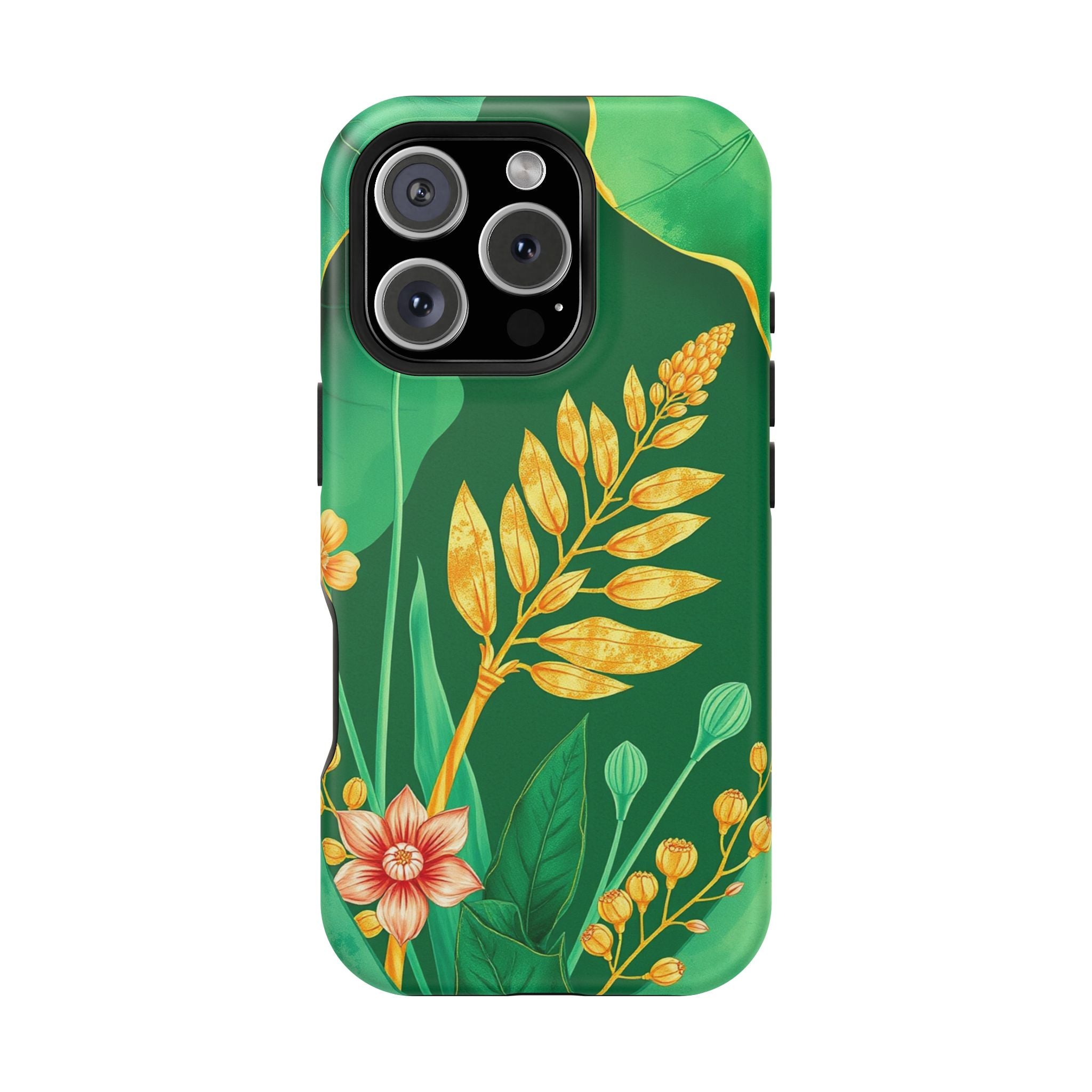 iPhone Emerald Green And Gold Botanical Illustration Ga Slim Snap Case · iPhone