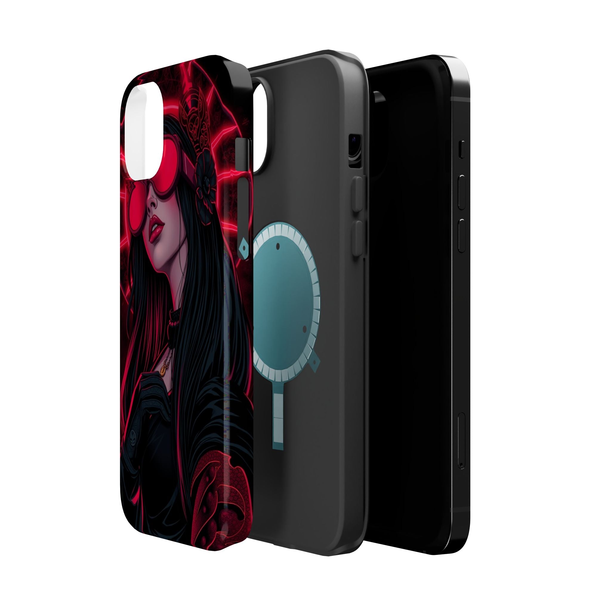iPhone Black And Crimson Art Nouveau Female Slim Everyday Designer Case · iPhone