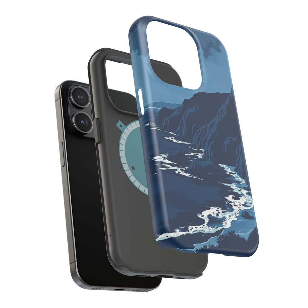 iPhone Midnight Blue And Silver Hibiscus Coast Carry Case Slim Snap Case · iPhon