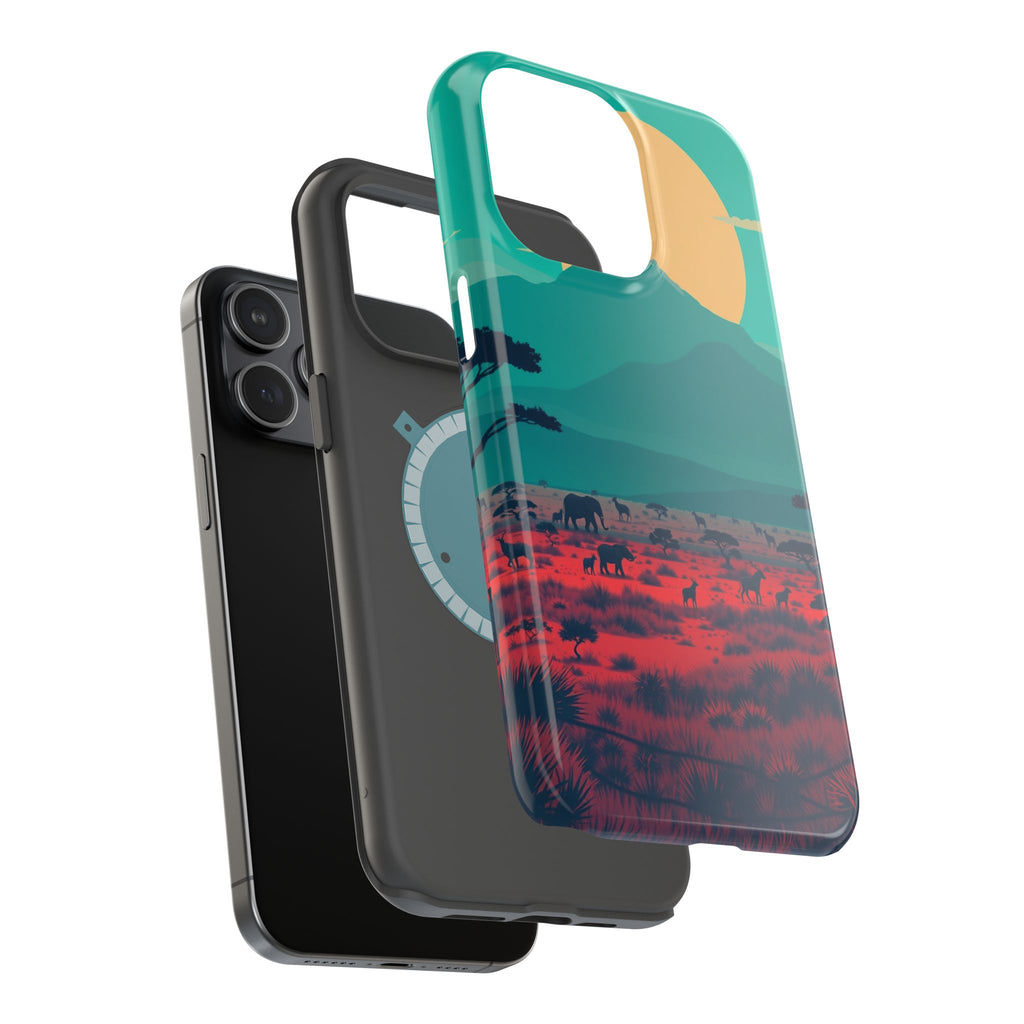 iPhone Savanna Horizon Vintage Retro Poster Slim iPhone Everyday · iPhone Case