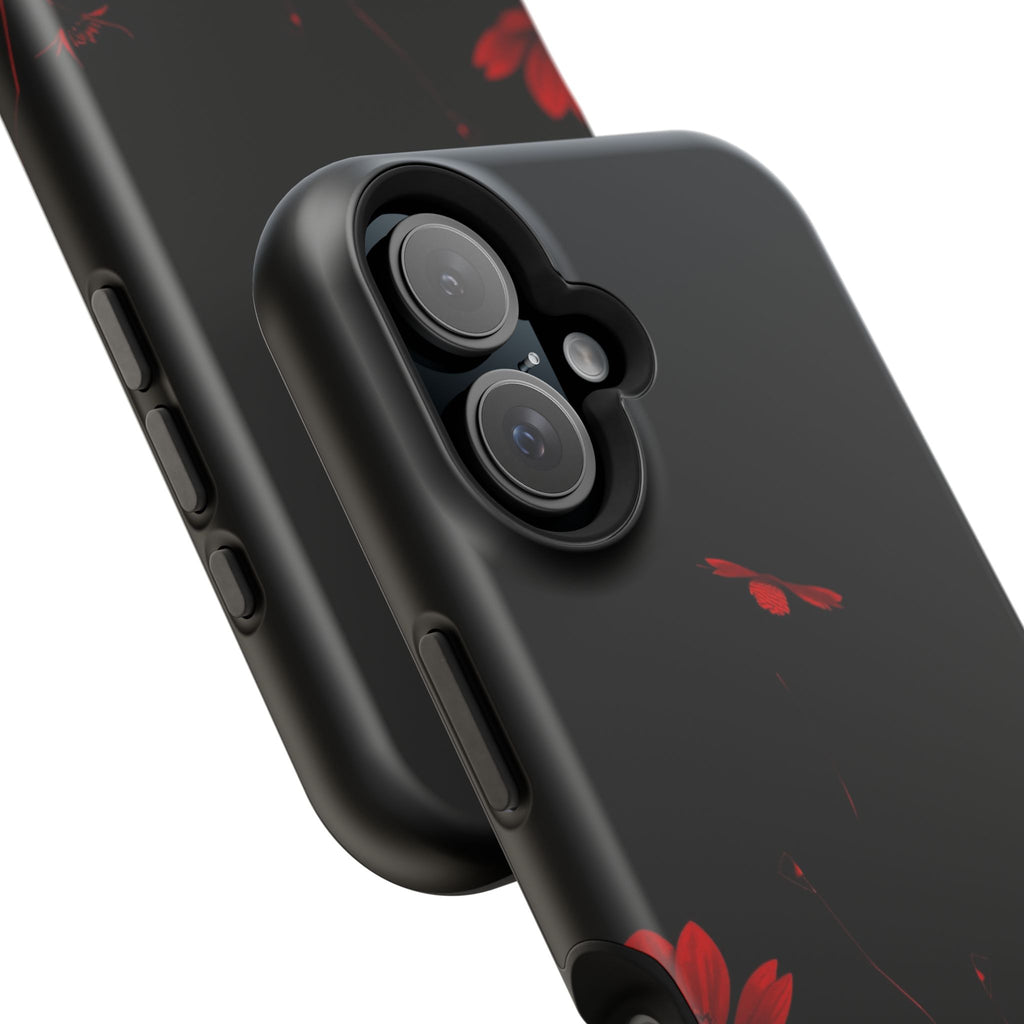 iPhone Black And Crimson Desert Flower Slim Everyday Designer Case · iPhone Case