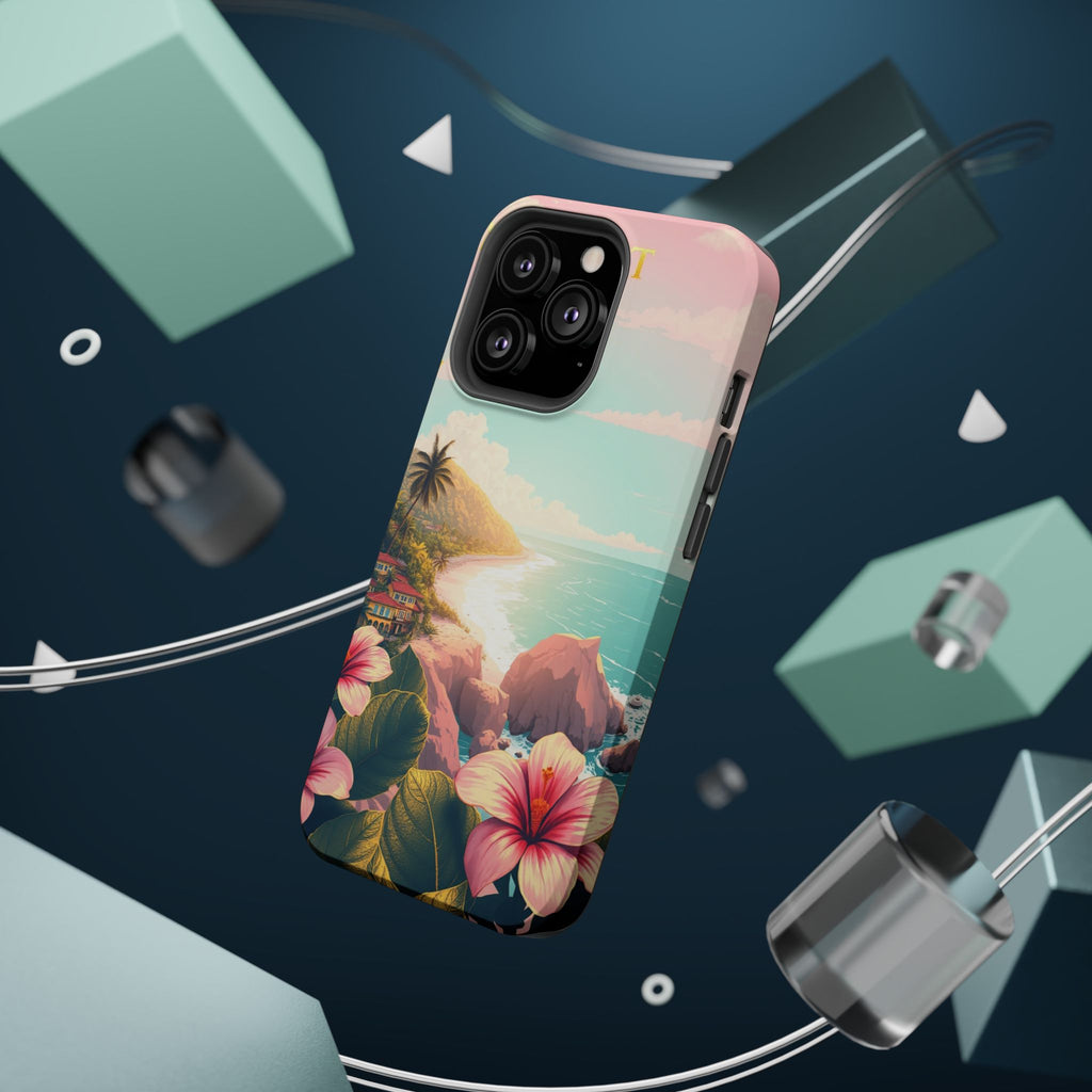 iPhone Mint And Blush Hibiscus Coast Slim Everyday iPhone 14 Designer · iPhone C