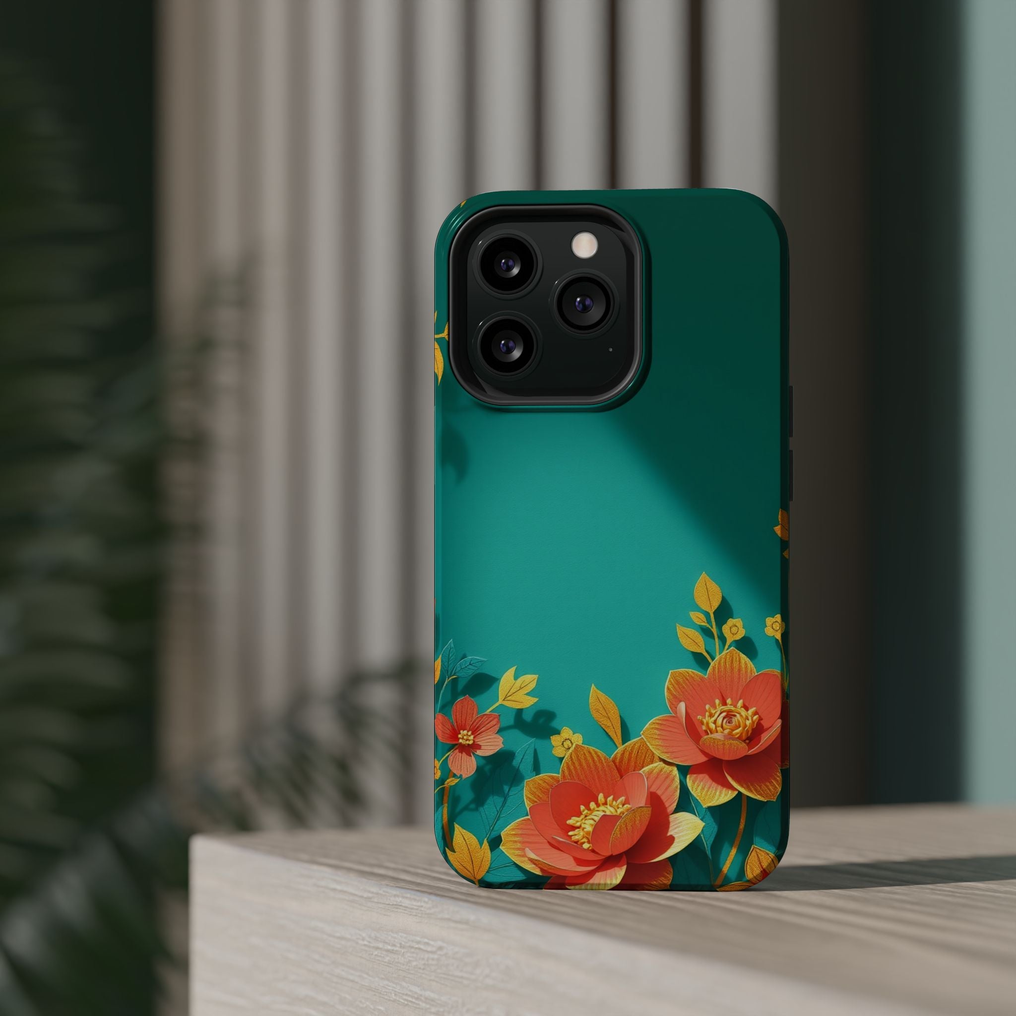 iPhone Floral Gold Foil Paper Cut Art Slim Everyday Designer Case · iPhone Case
