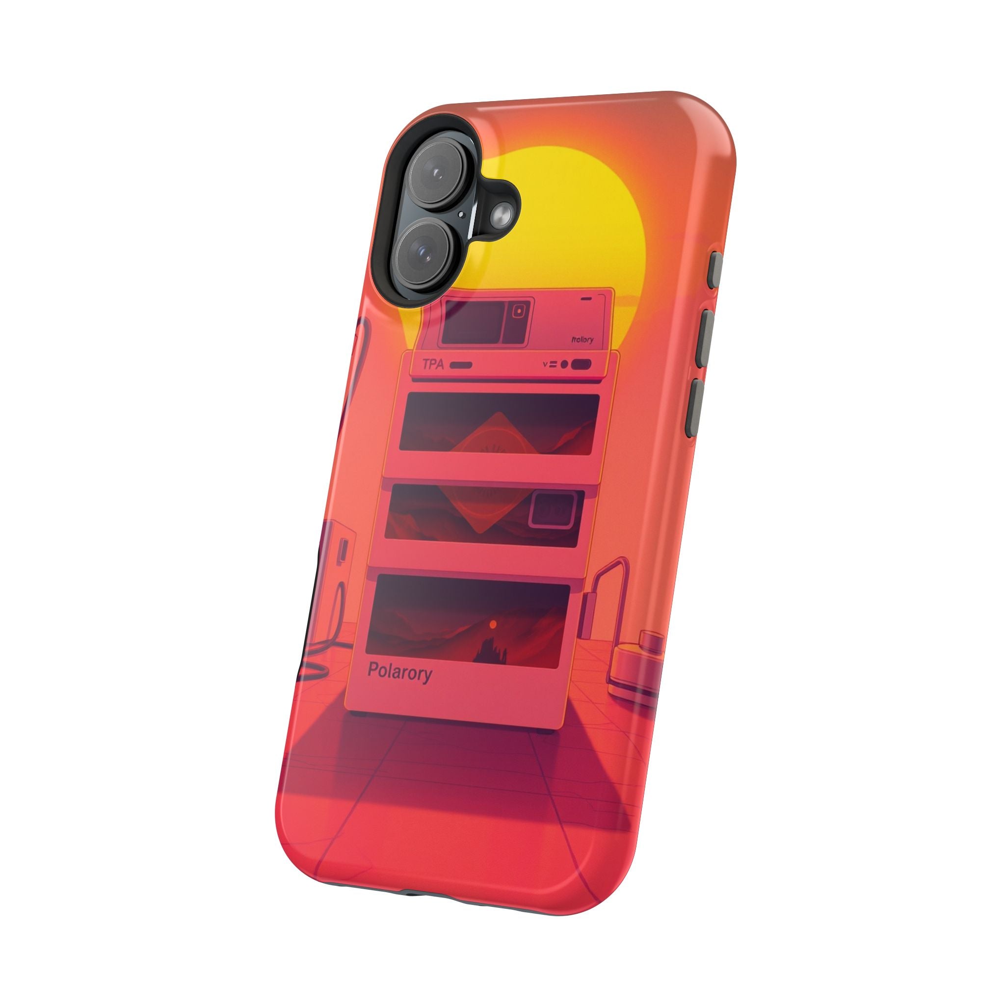 iPhone Polaroid Stack Memory Neon Cyberpunk Slim Everyday Designer Case · iPhone