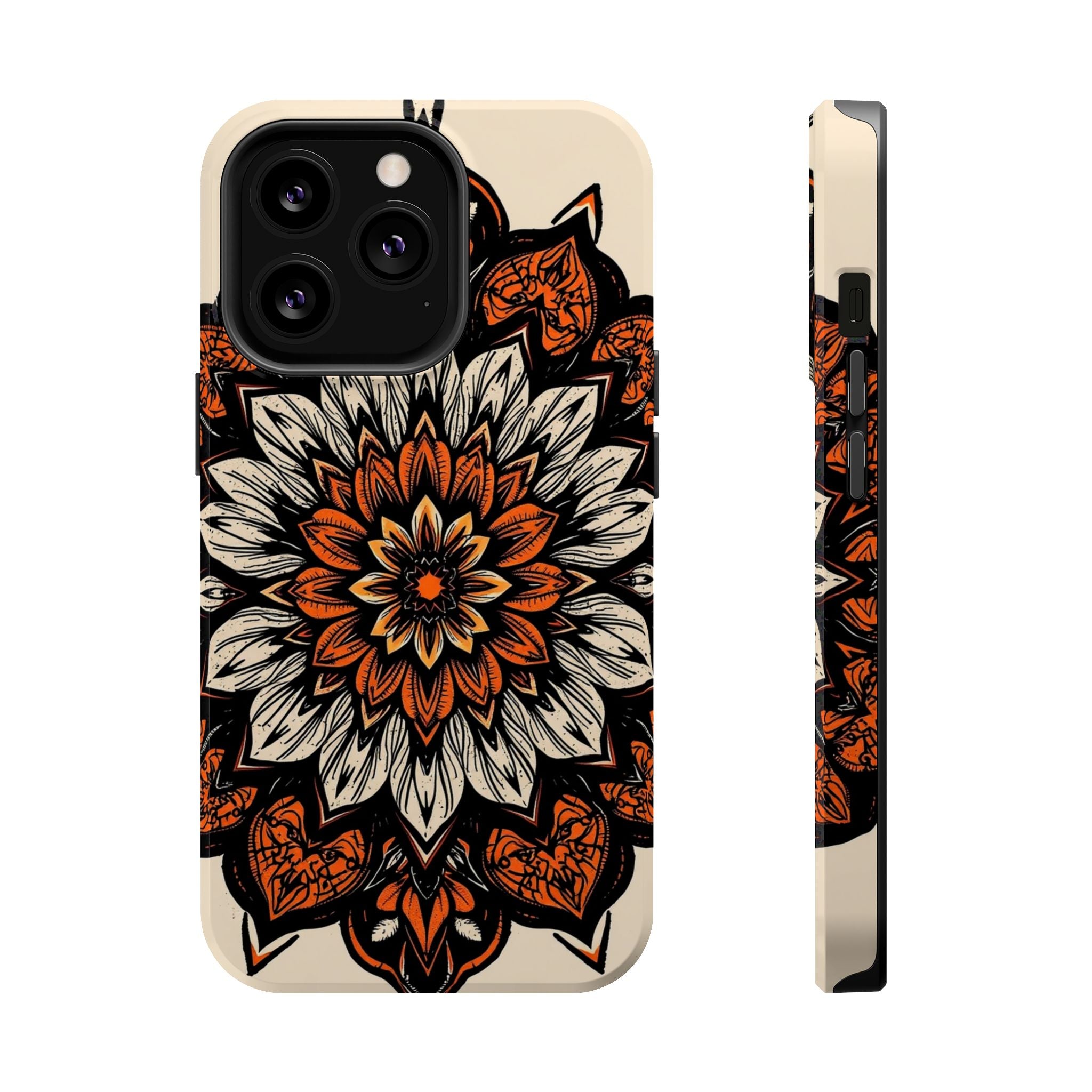 iPhone Burnt Orange And Sand Floral Mandala Slim Snap Cas Carry Case · iPhone Ca
