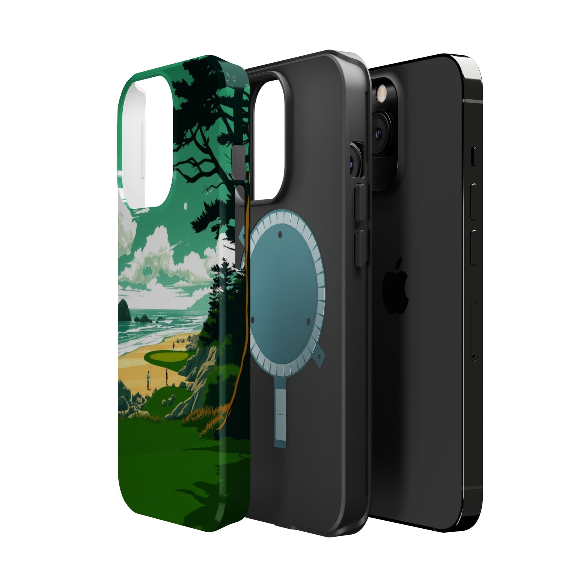 iPhone Emerald Green And Gold Pebble Beach Slim iPhone Everyday · iPhone Case