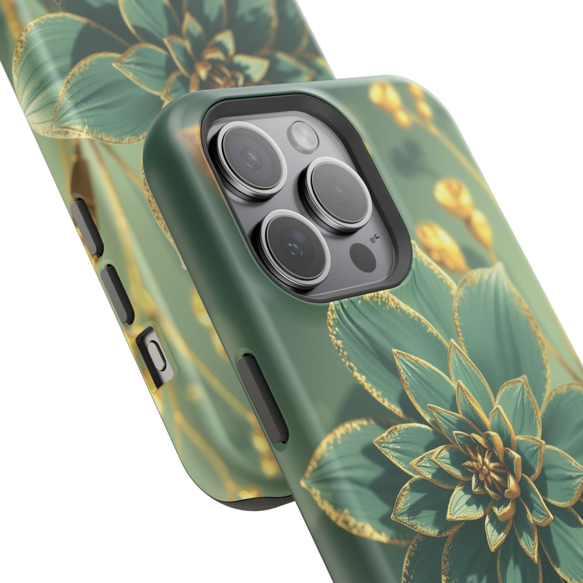 iPhone Floral Gold Foil Pixel Art -Bit Slim Everyday Designer Case · iPhone Case