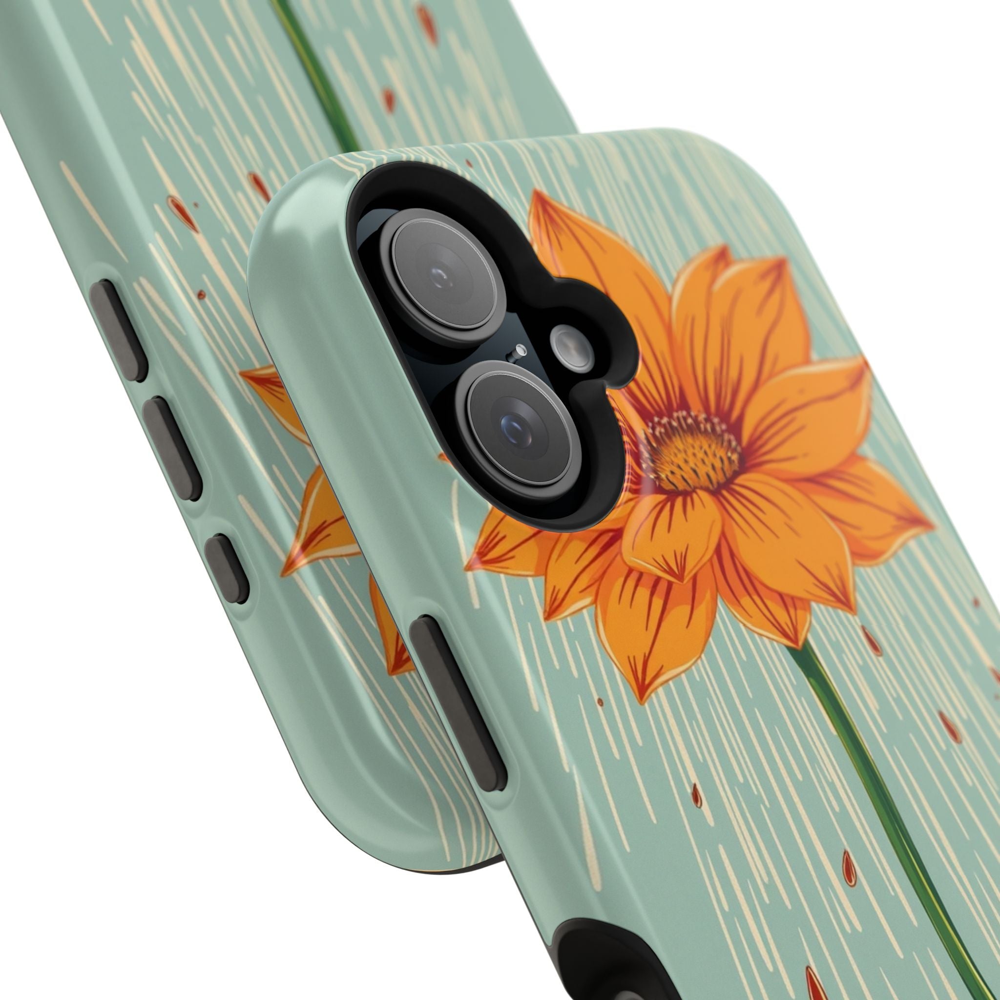 iPhone Spring Shower Bloom Vintage Retro Poster Soft iPhone Finish · iPhone Case