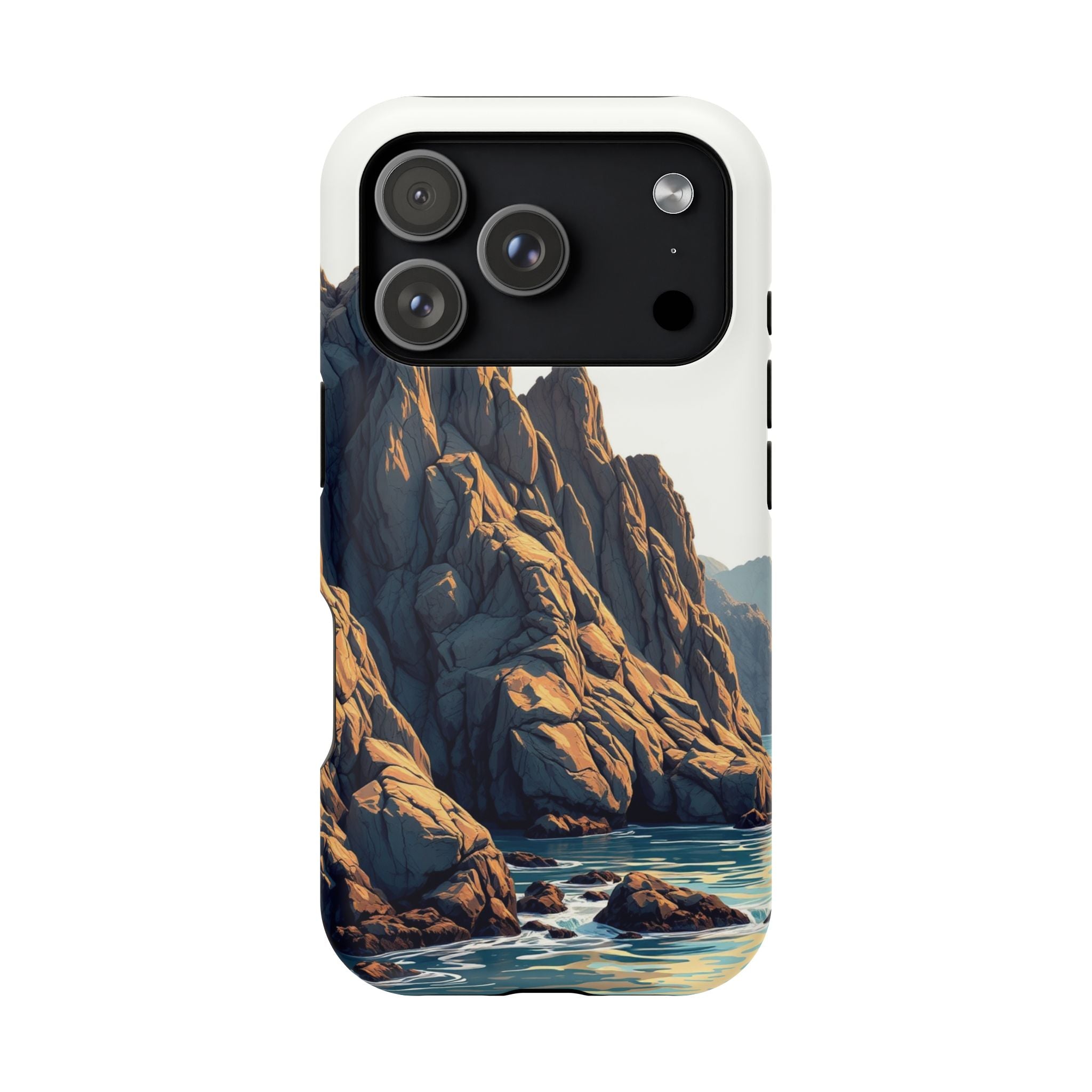 iPhone Mustard And Rust Rocky Coastline Slim Everyday iPhone Designer · iPhone C