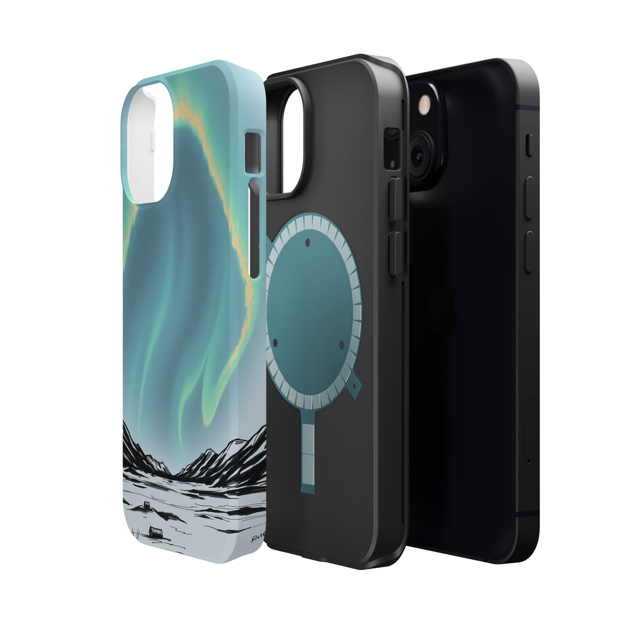 iPhone Charcoal And Copper Northern Lights Slim iPhone Everyday · iPhone Case