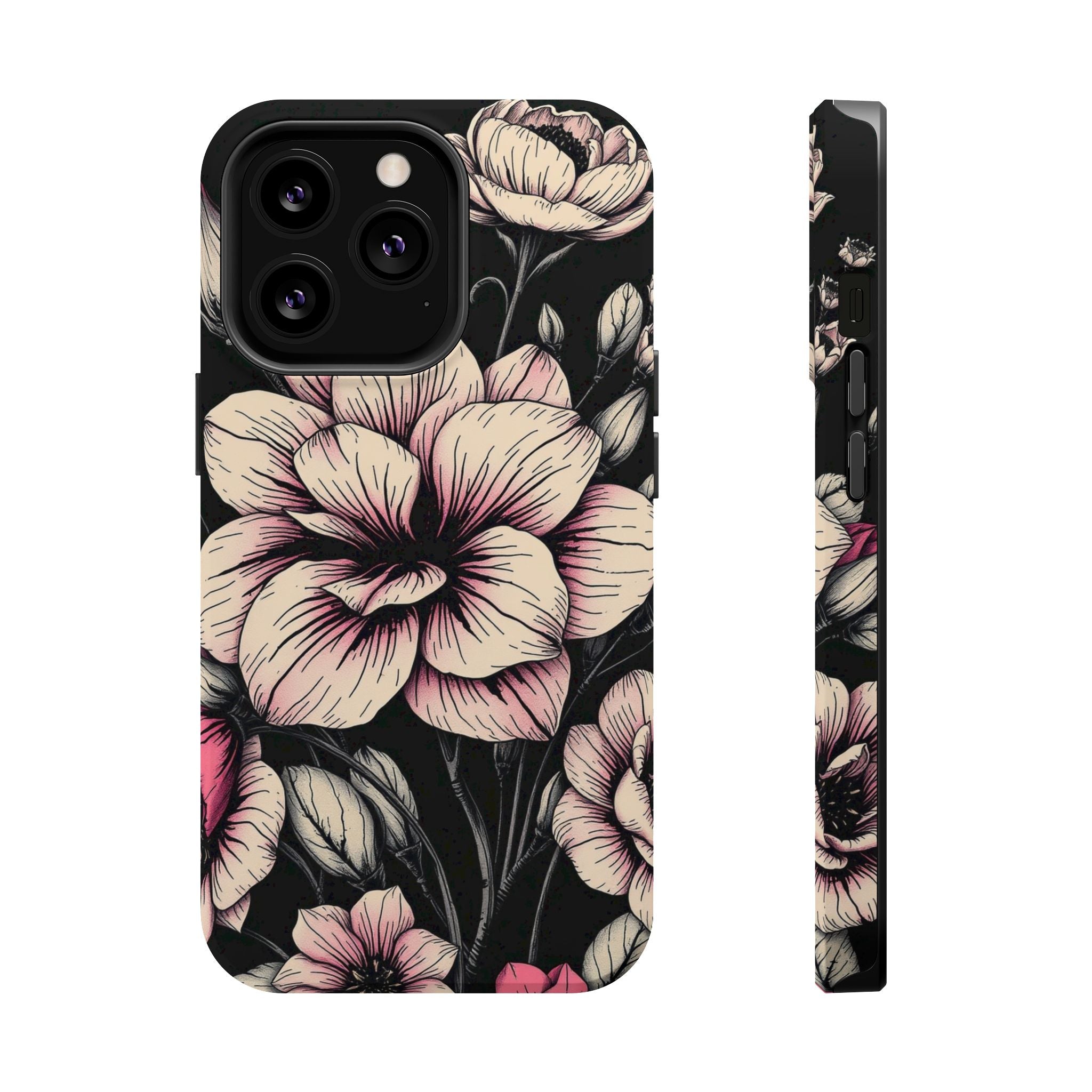 iPhone Floral Dark Academia Gothic Ink Slim Everyday Designer Case · iPhone Case