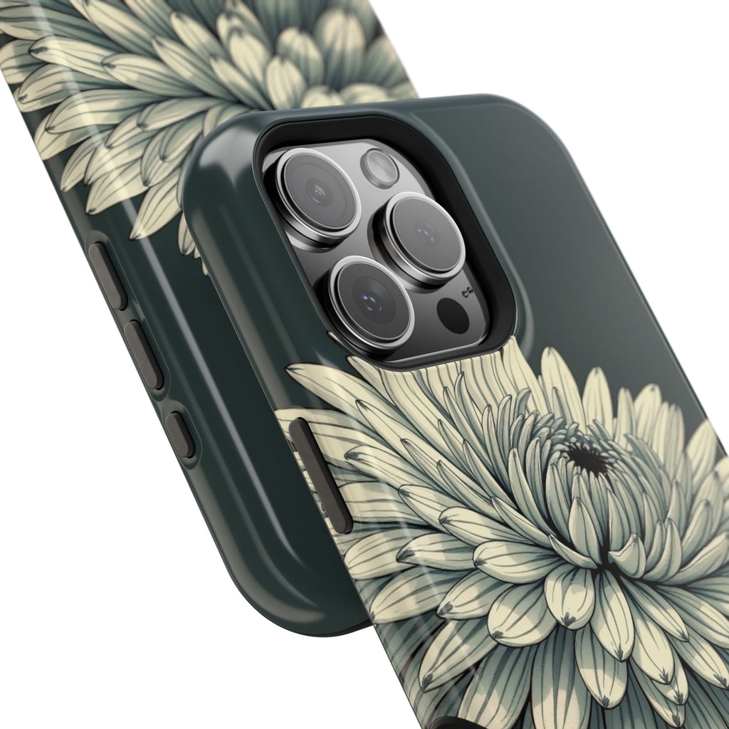 iPhone Chrysanthemum Classic Dark Gothic Ink Carry Case Slim Snap Case · iPhone