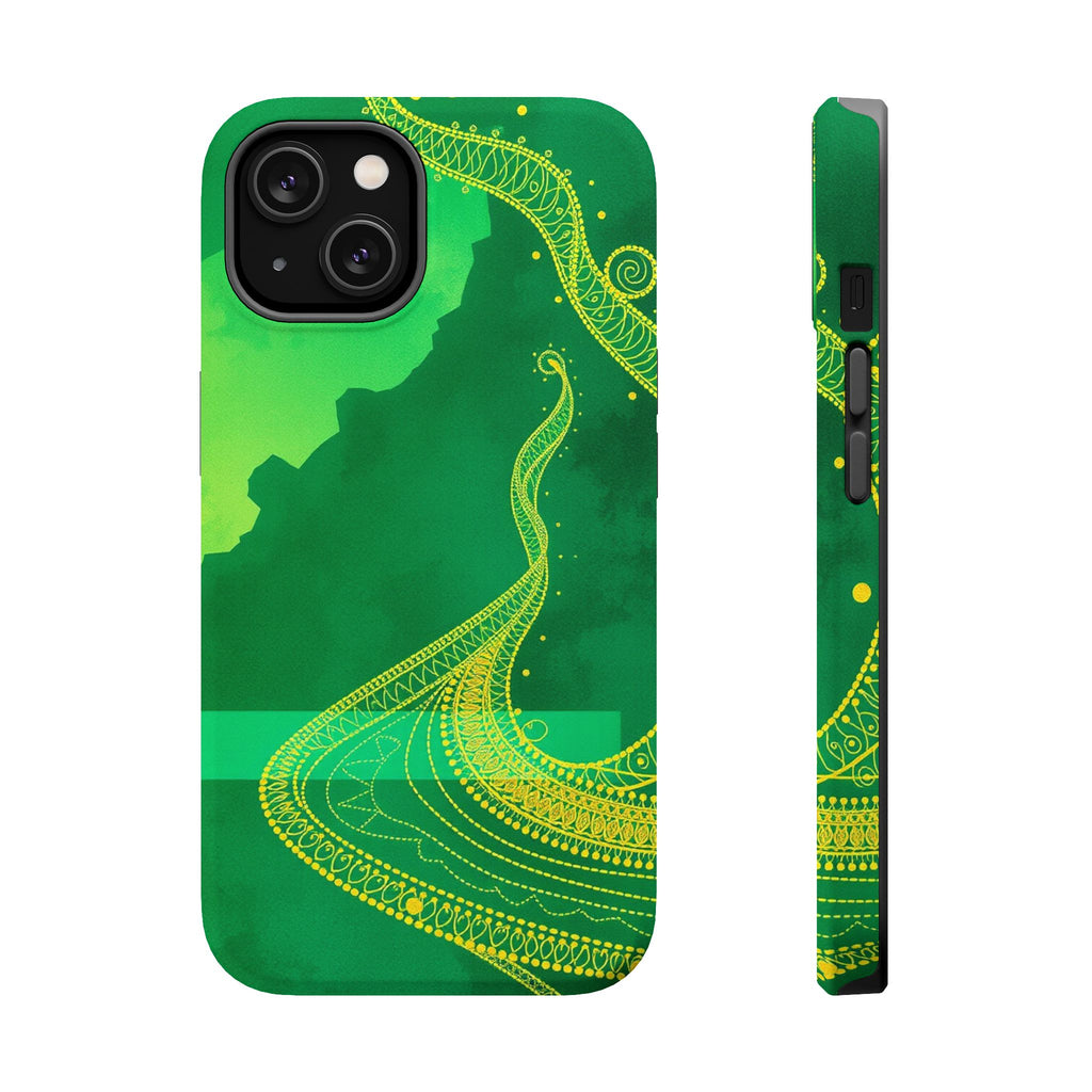 iPhone Emerald Green And Gold Zentangle Flow Slim iPhone Everyday · iPhone Case