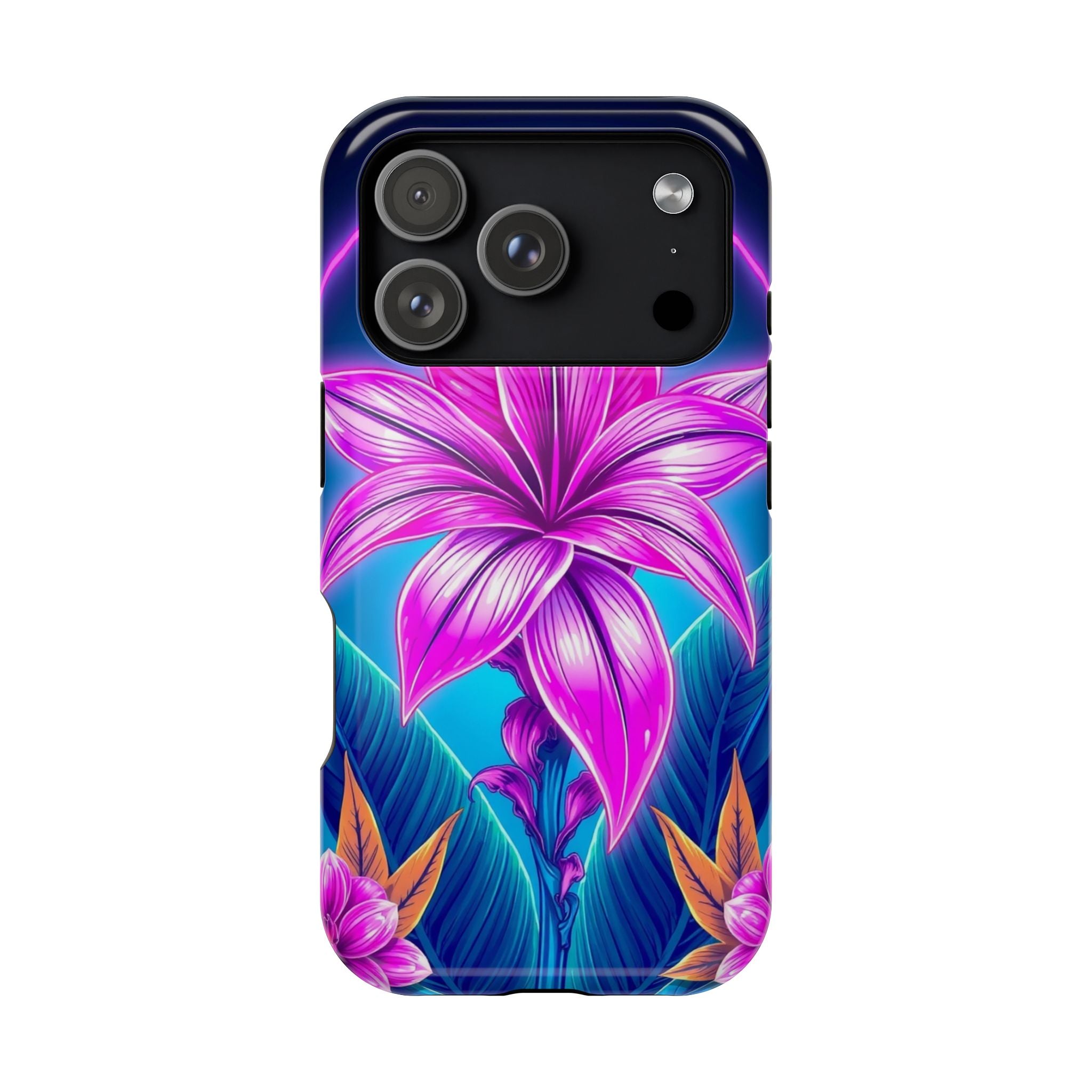 iPhone Tropical Bloom Neon Cyberpunk Slim Everyday Designer Case · iPhone Case