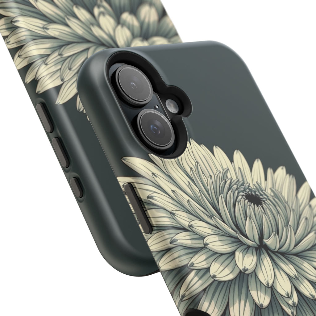 iPhone Chrysanthemum Classic Dark Gothic Ink Carry Case Slim Snap Case · iPhone