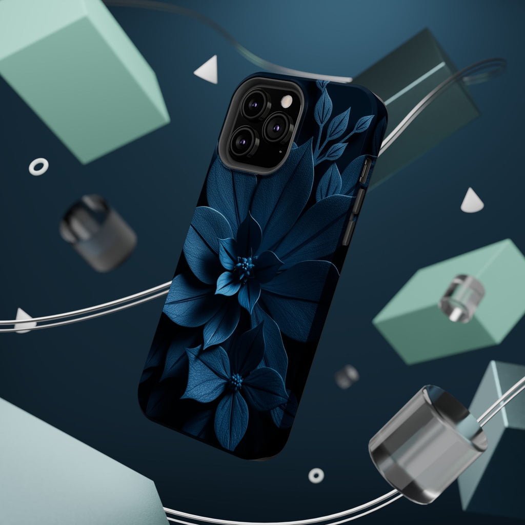iPhone Midnight Blue And Silver Floral Dark Academia iPhone Slim · iPhone Case